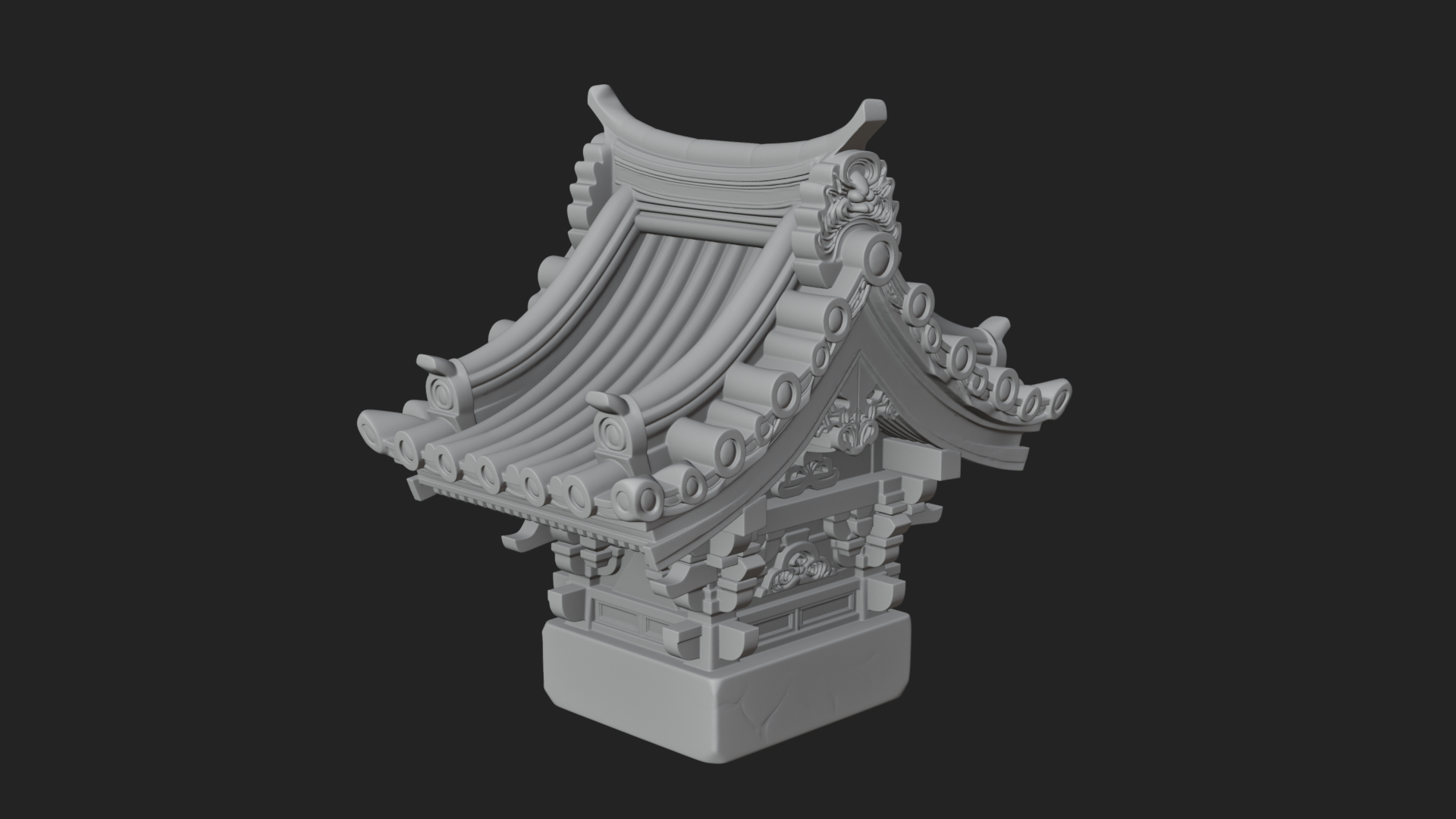 Chinese Roof Eave Model Design 2 3D Print Model 3D Model