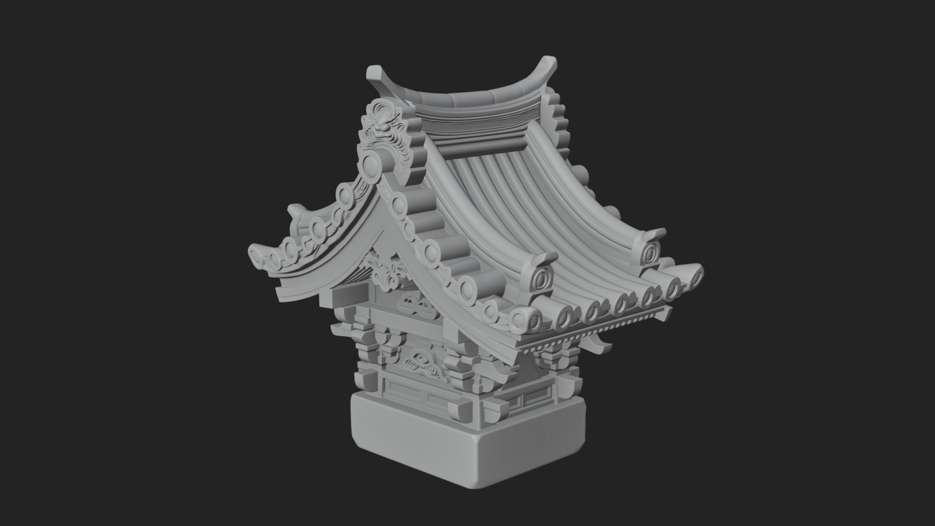 Chinese Roof Eave Model Design 2 3D Print Model 3D Model