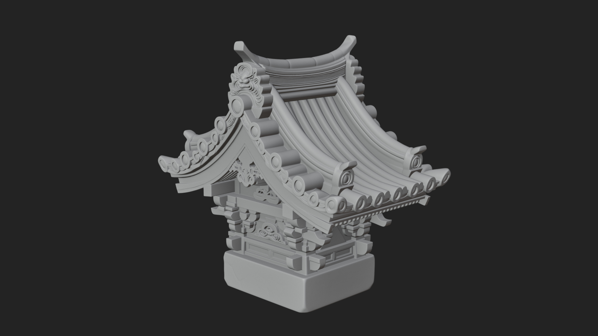 Chinese Roof Eave Model Design 2 3D Print Model 3D Model