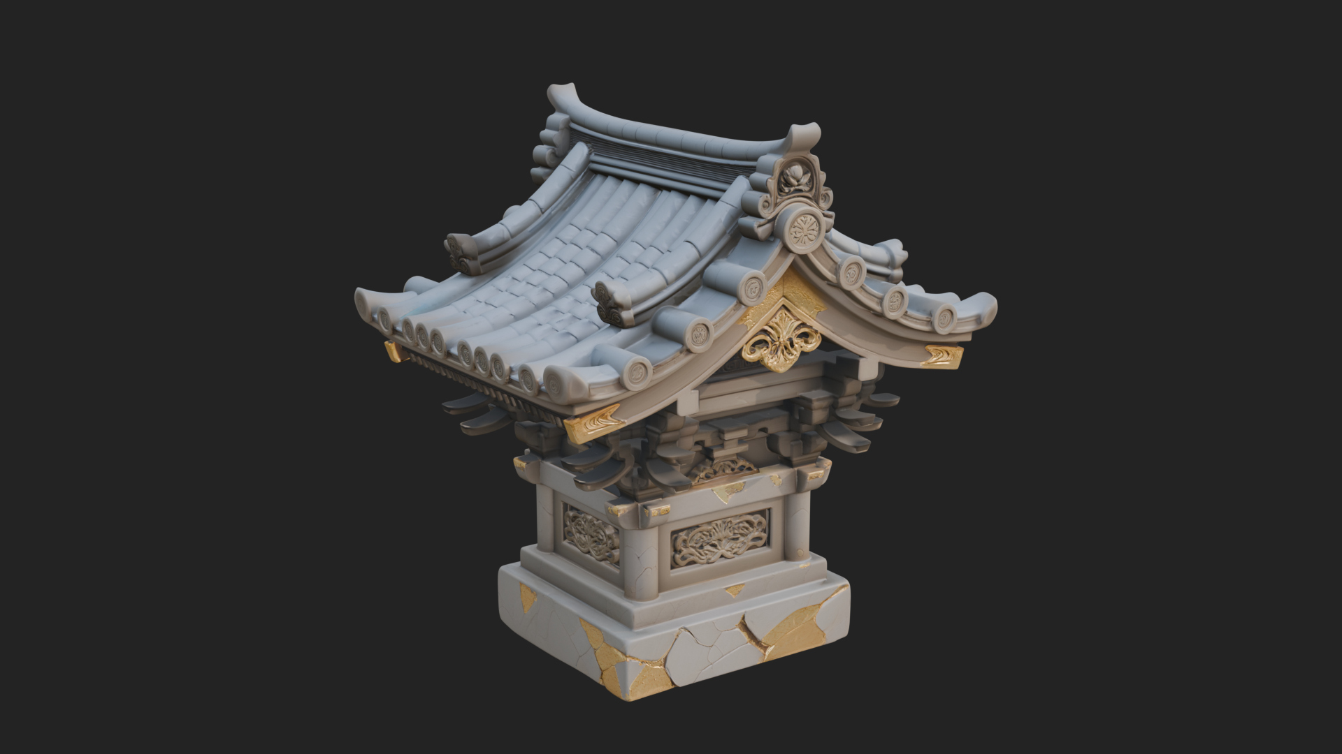 Chinese Roof Eave Model Design 3 3D Print Model 3D Model