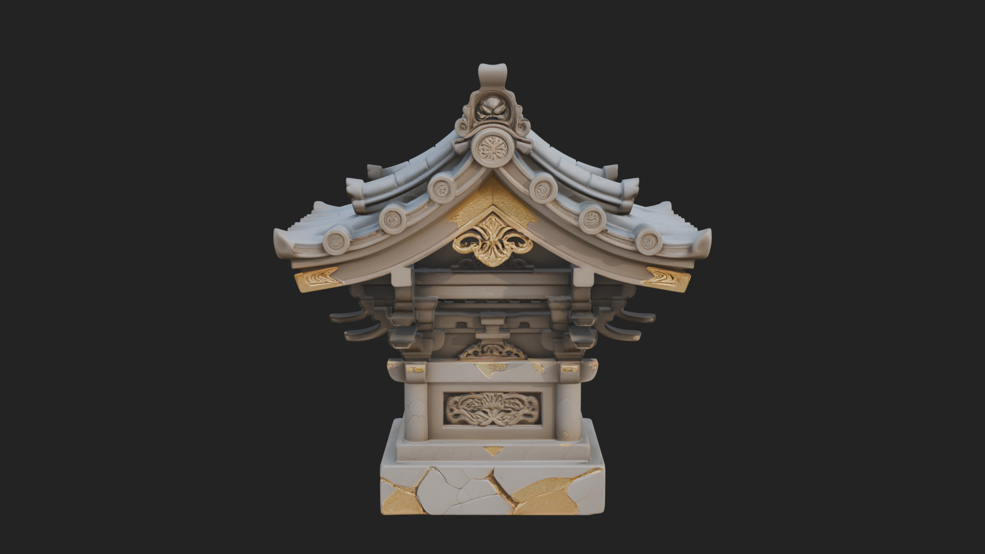 Chinese Roof Eave Model Design 3 3D Print Model 3D Model