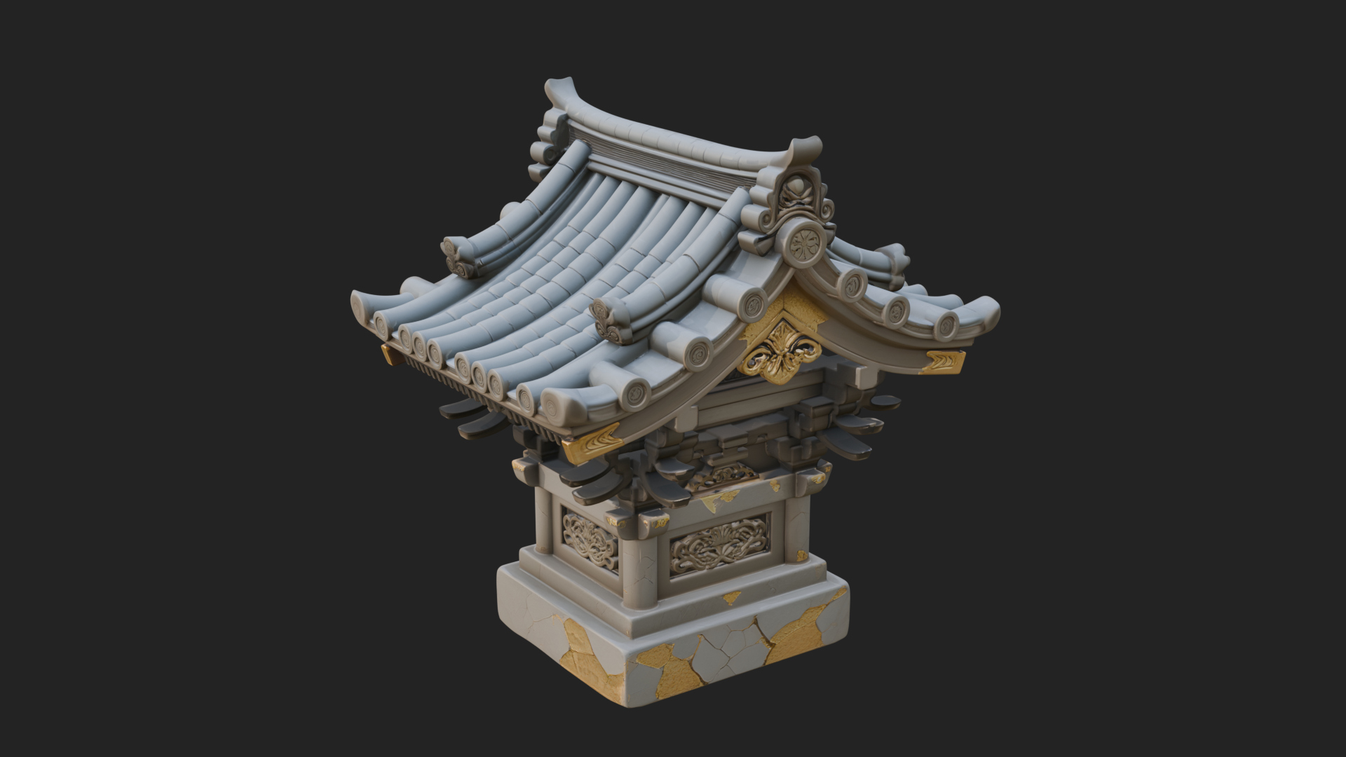 Chinese Roof Eave Model Design 3 3D Print Model 3D Model
