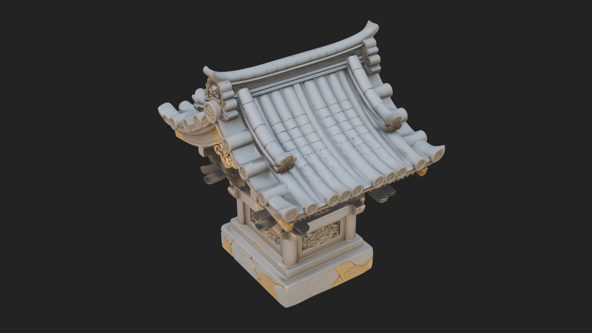 Chinese Roof Eave Model Design 3 3D Print Model 3D Model