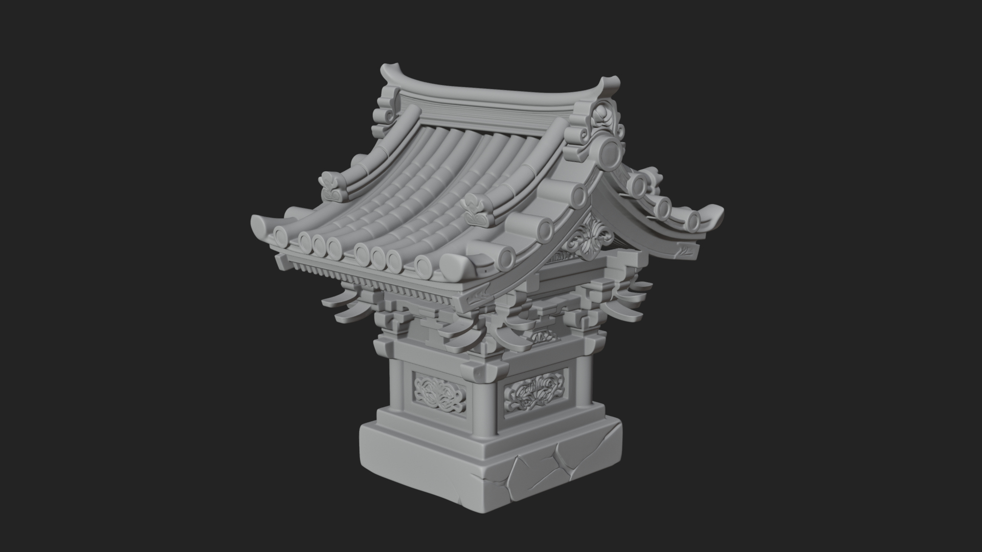 Chinese Roof Eave Model Design 3 3D Print Model 3D Model