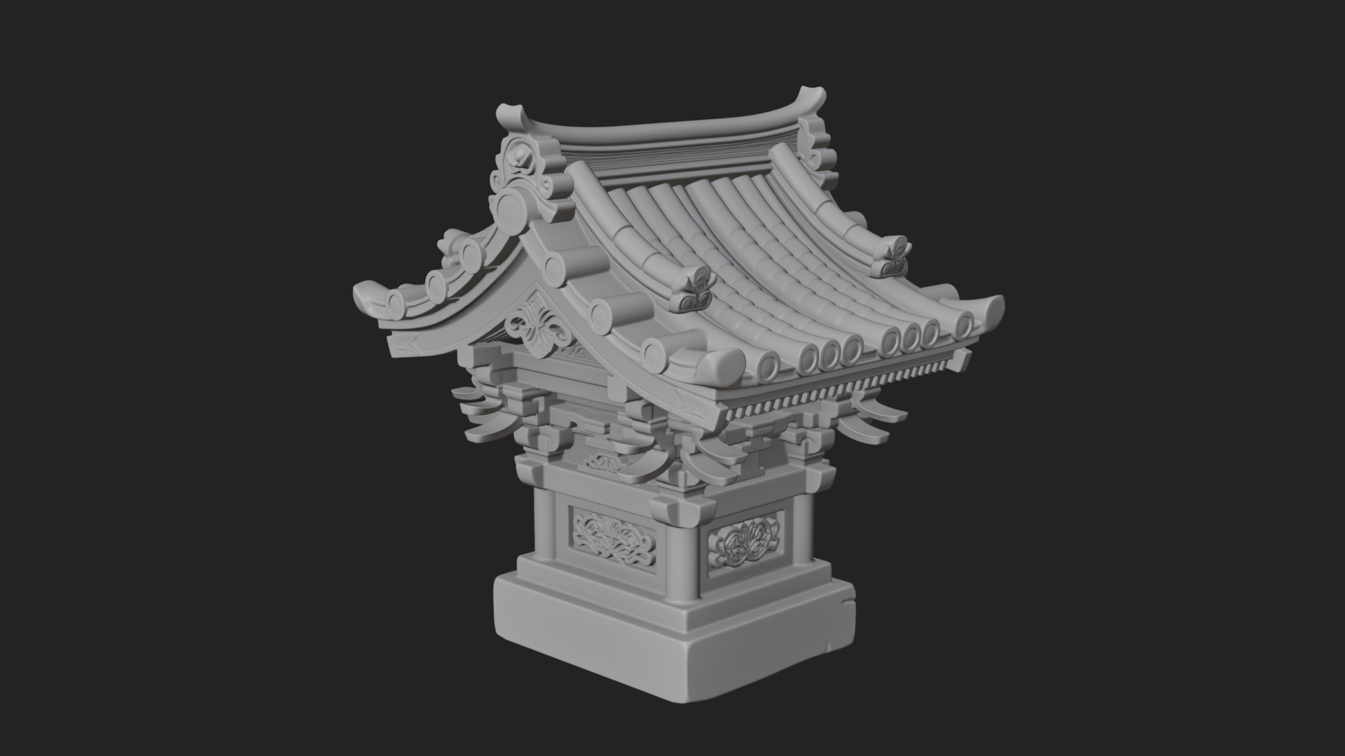 Chinese Roof Eave Model Design 3 3D Print Model 3D Model