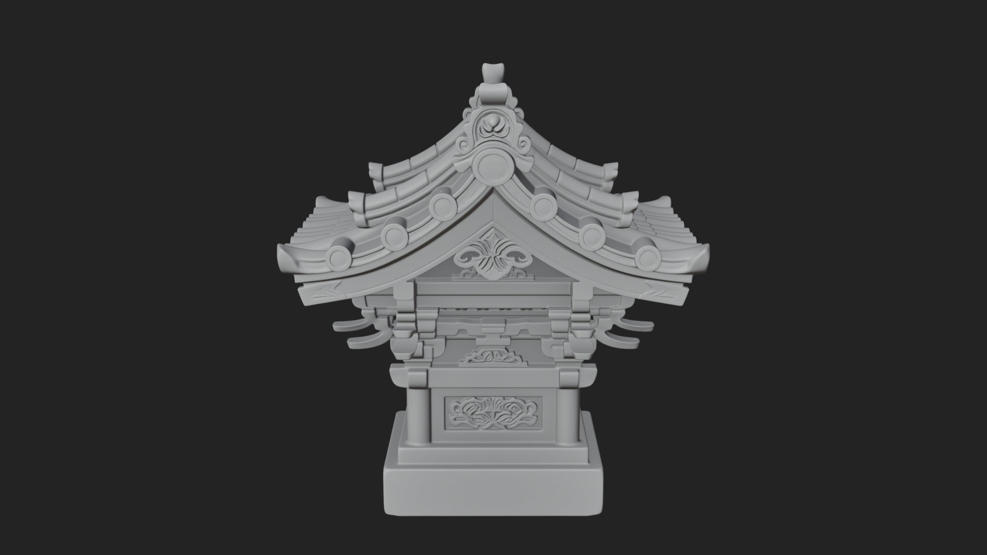 Chinese Roof Eave Model Design 3 3D Print Model 3D Model