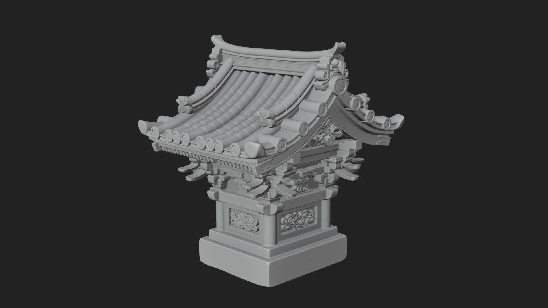 Chinese Roof Eave Model Design 3 3D Print Model 3D Model