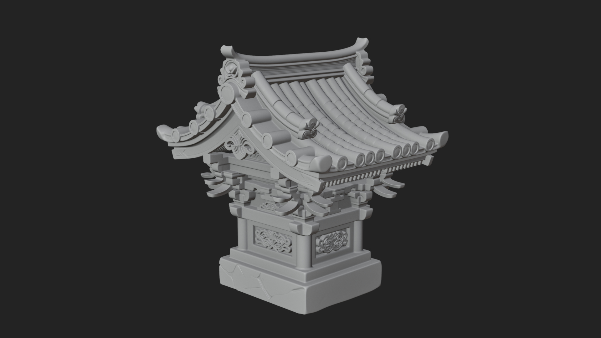 Chinese Roof Eave Model Design 3 3D Print Model 3D Model