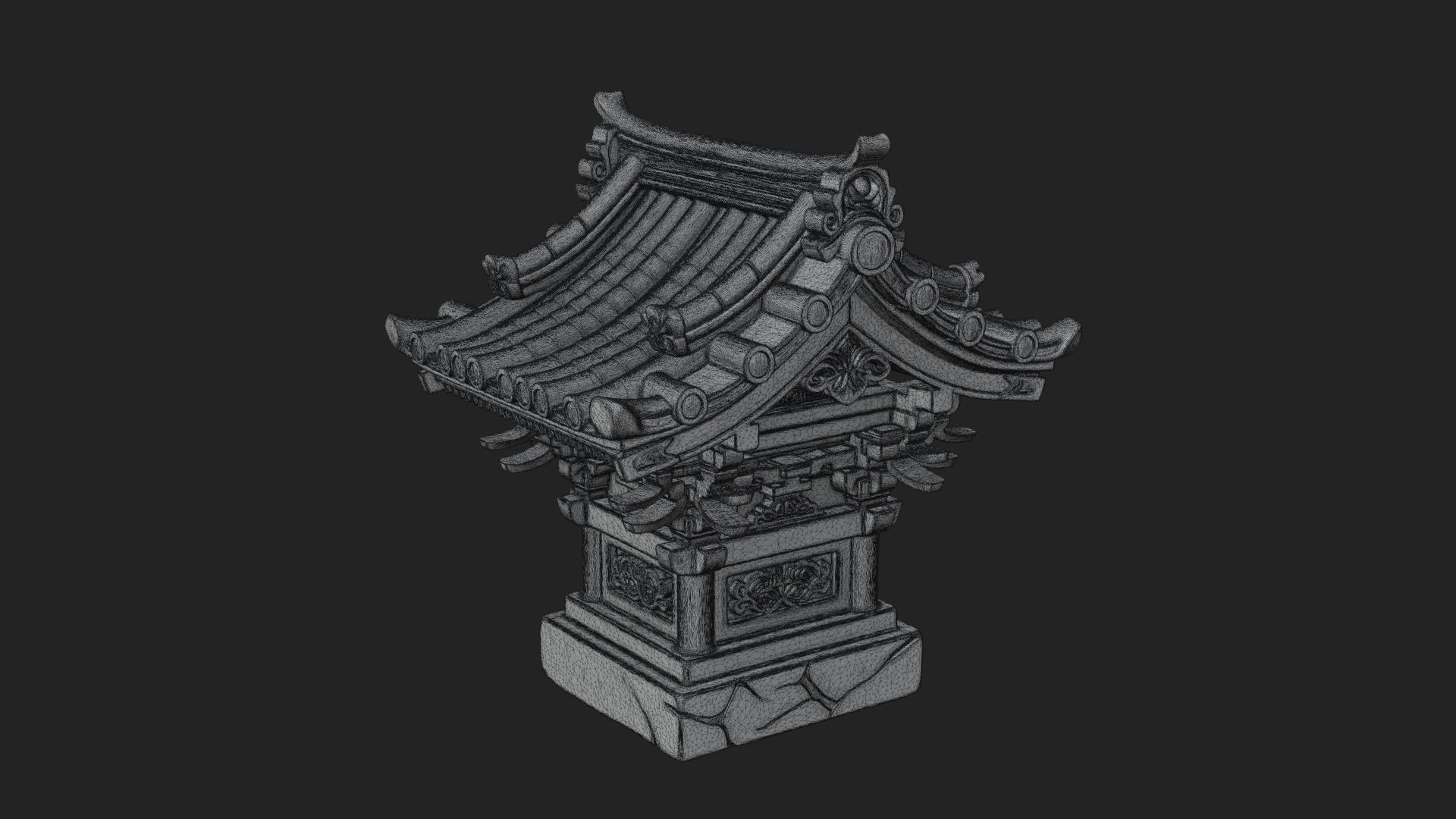 Chinese Roof Eave Model Design 3 3D Print Model 3D Model