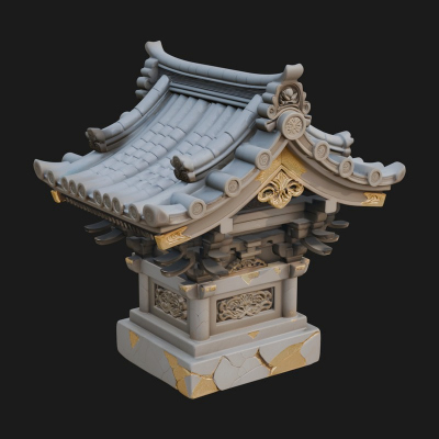 Chinese Roof Eave Model Design 3 3D Print Model