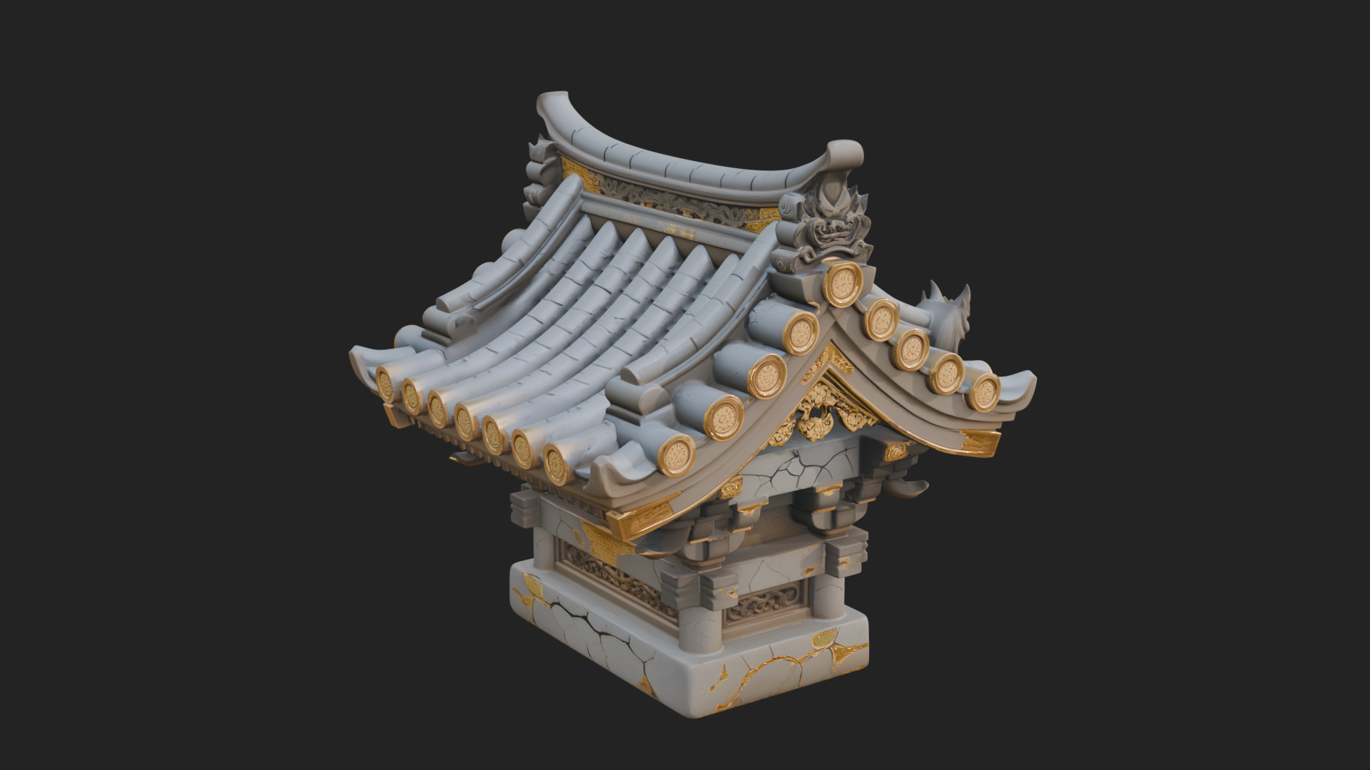 Chinese Roof Eave Model Design 4 3D Print Model 3D Model
