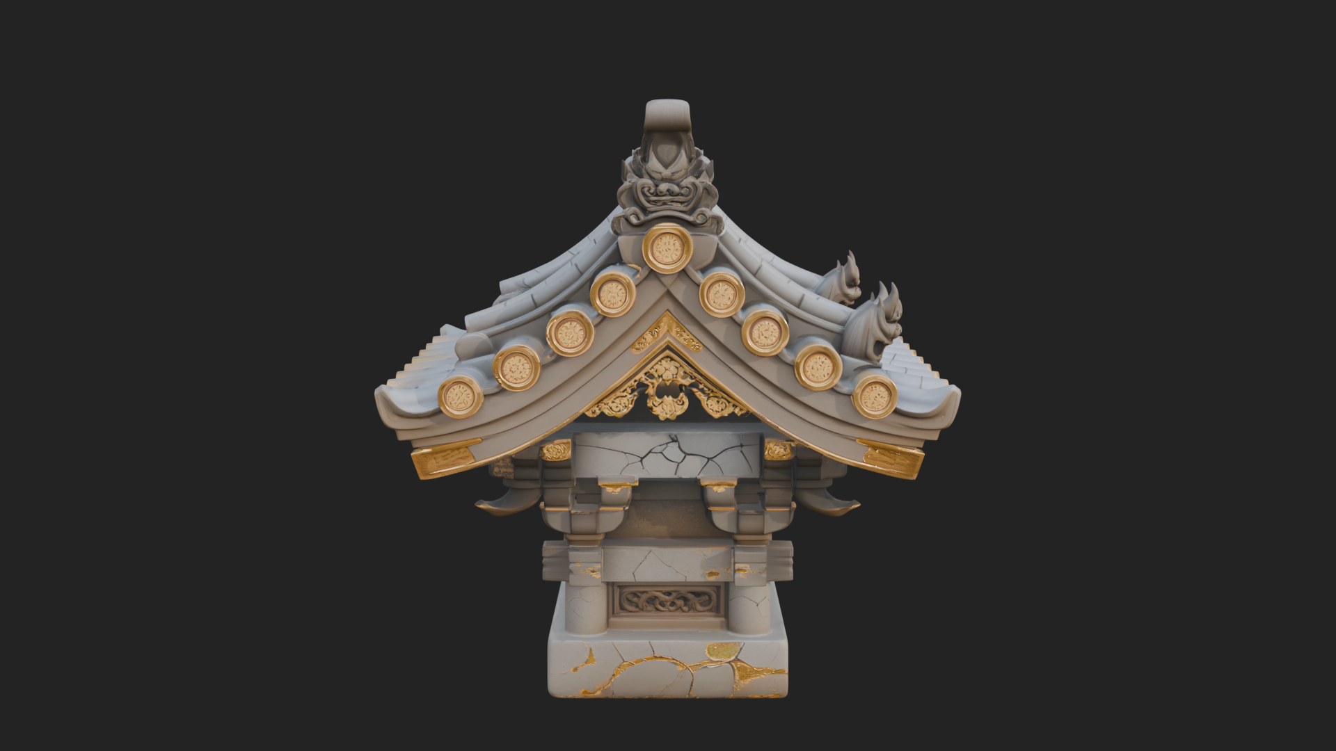 Chinese Roof Eave Model Design 4 3D Print Model 3D Model