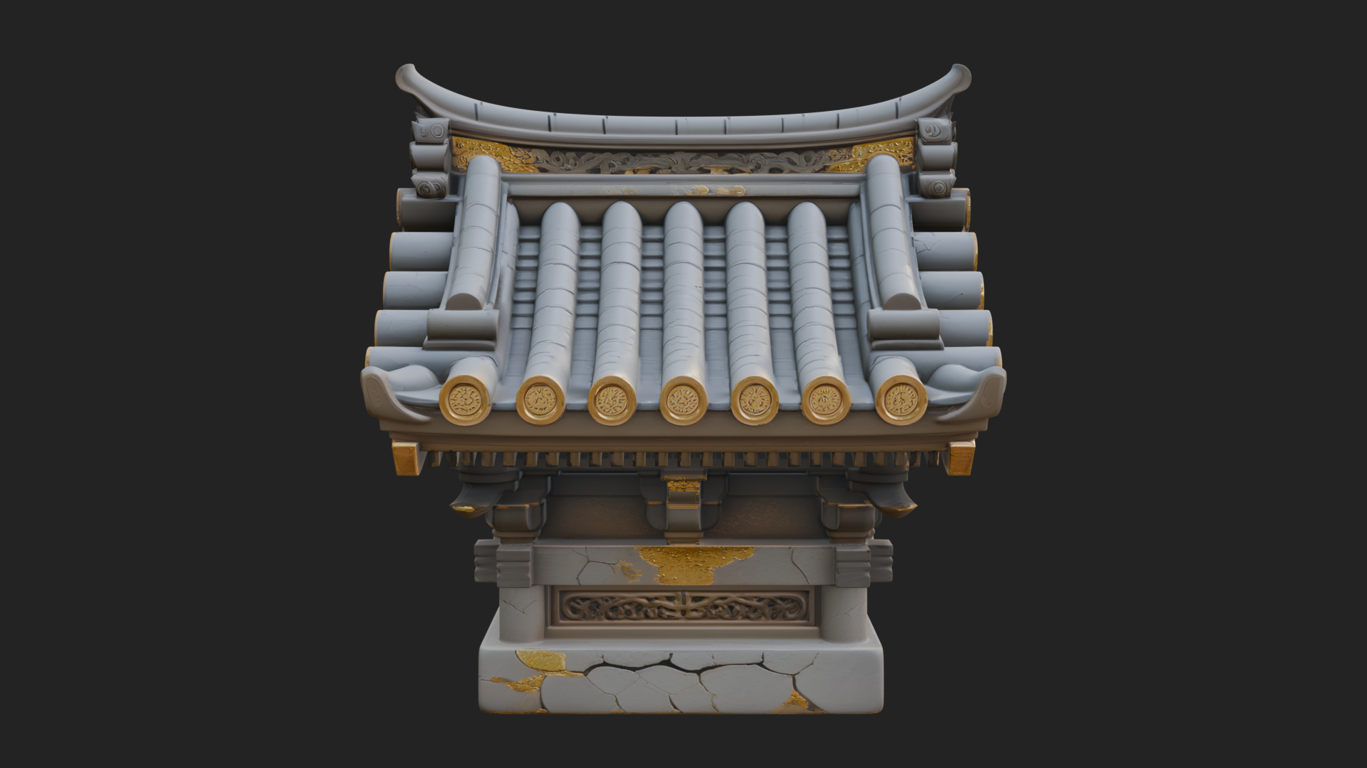 Chinese Roof Eave Model Design 4 3D Print Model 3D Model