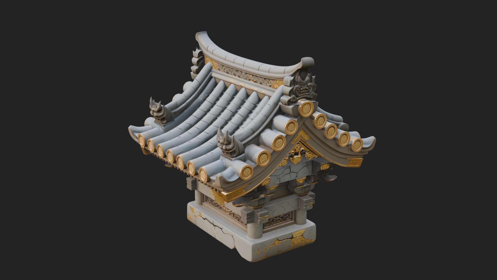 Chinese Roof Eave Model Design 4 3D Print Model 3D Model