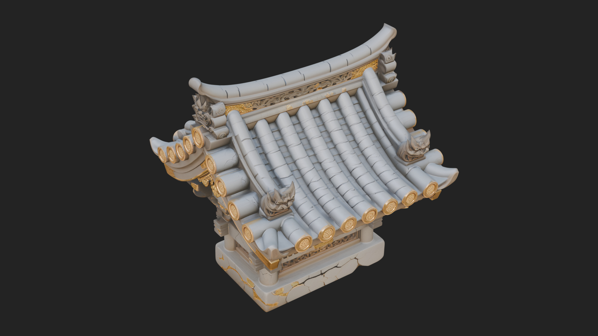 Chinese Roof Eave Model Design 4 3D Print Model 3D Model