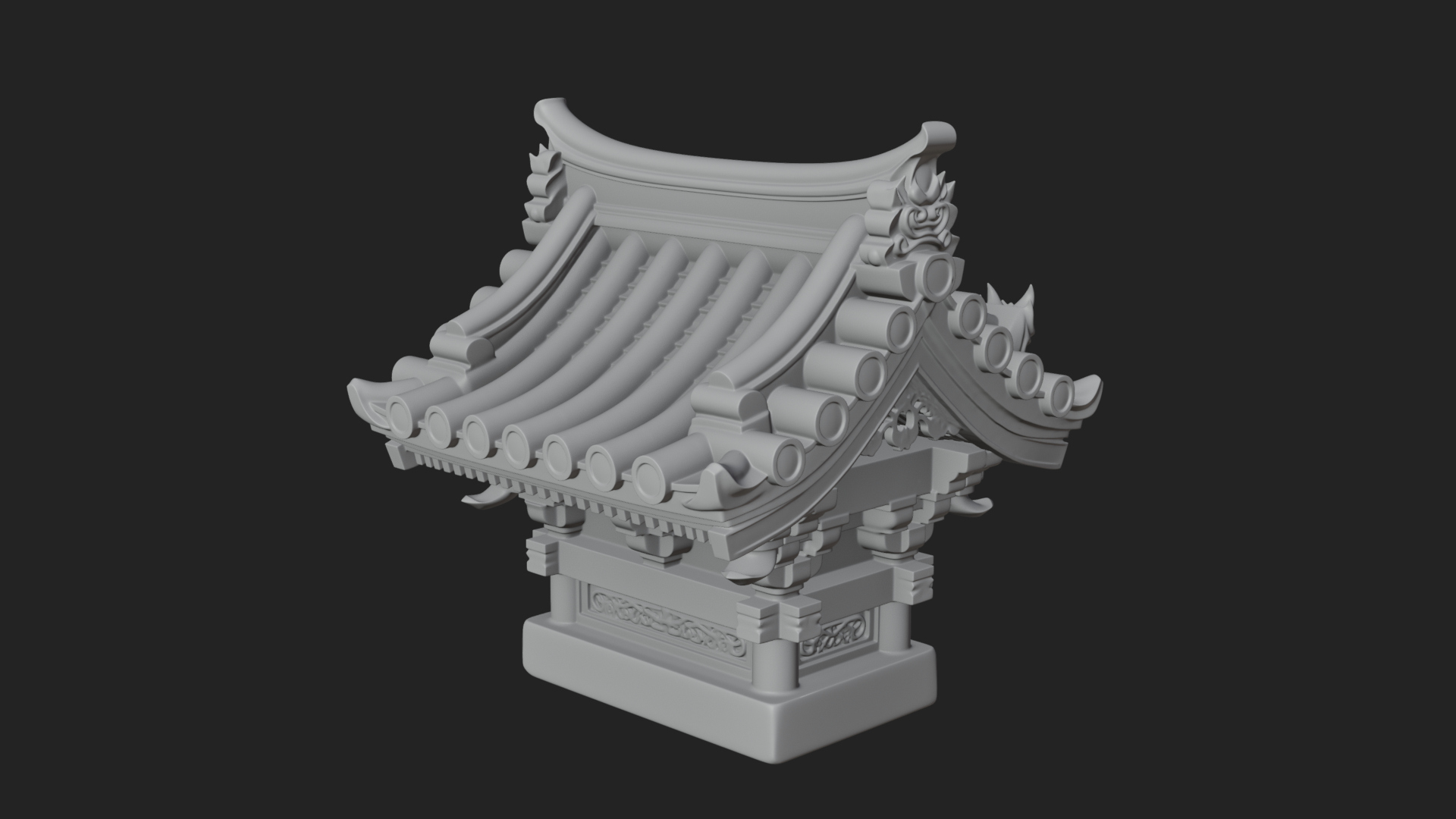 Chinese Roof Eave Model Design 4 3D Print Model 3D Model
