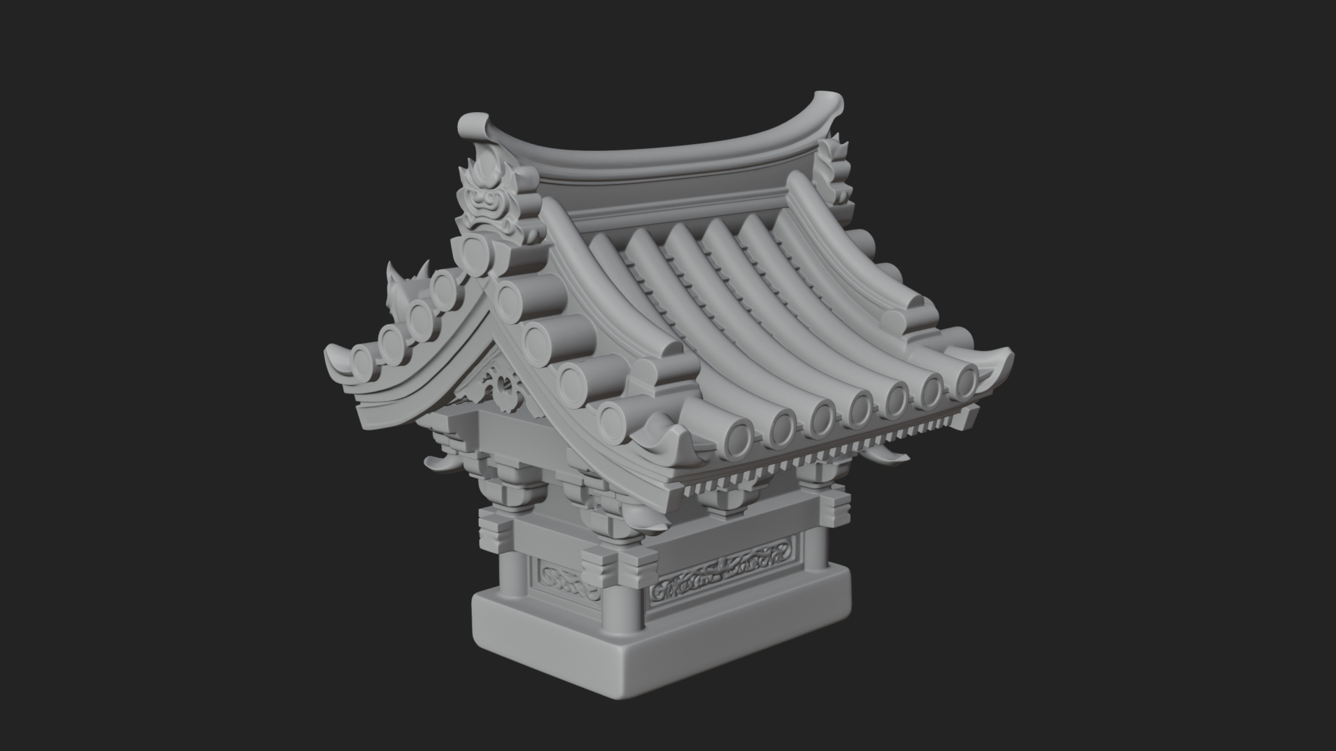 Chinese Roof Eave Model Design 4 3D Print Model 3D Model