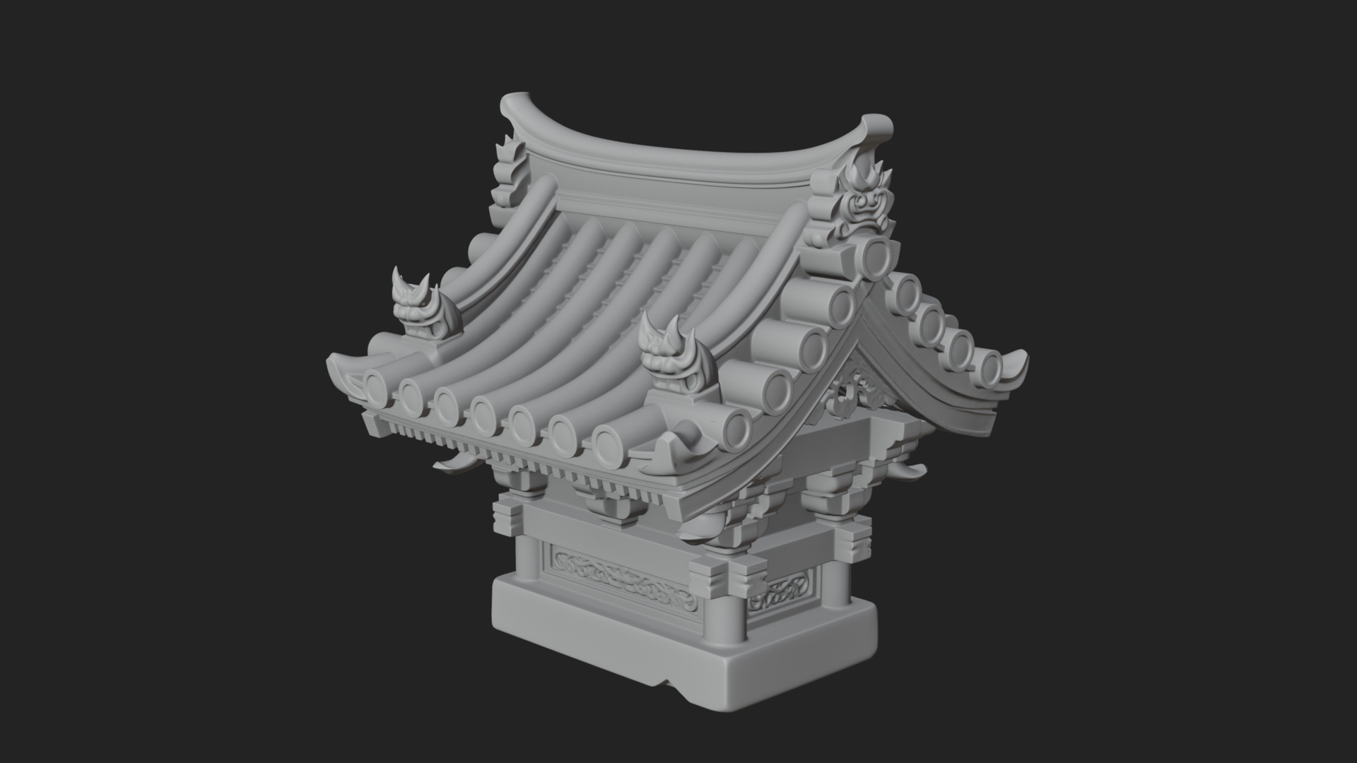 Chinese Roof Eave Model Design 4 3D Print Model 3D Model