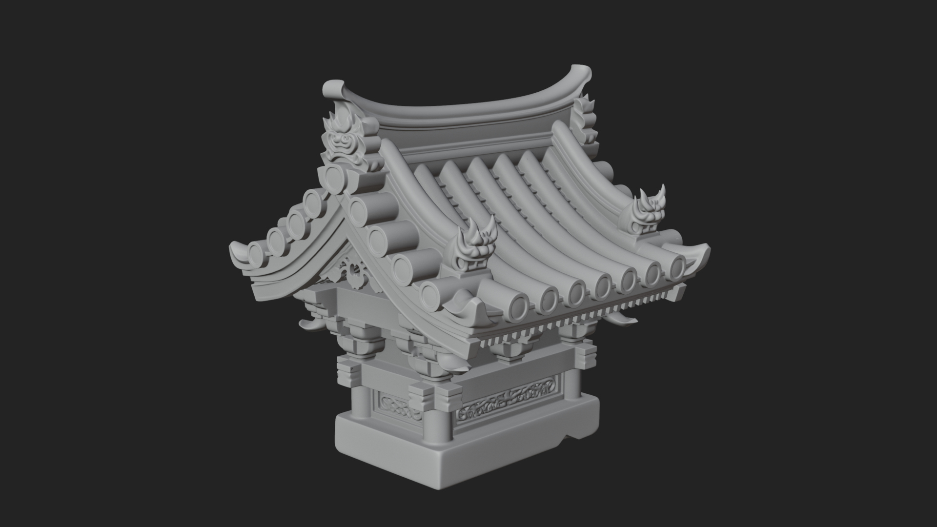 Chinese Roof Eave Model Design 4 3D Print Model 3D Model