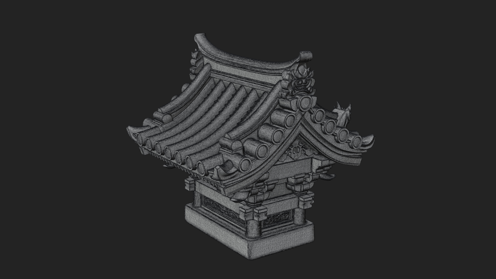 Chinese Roof Eave Model Design 4 3D Print Model 3D Model