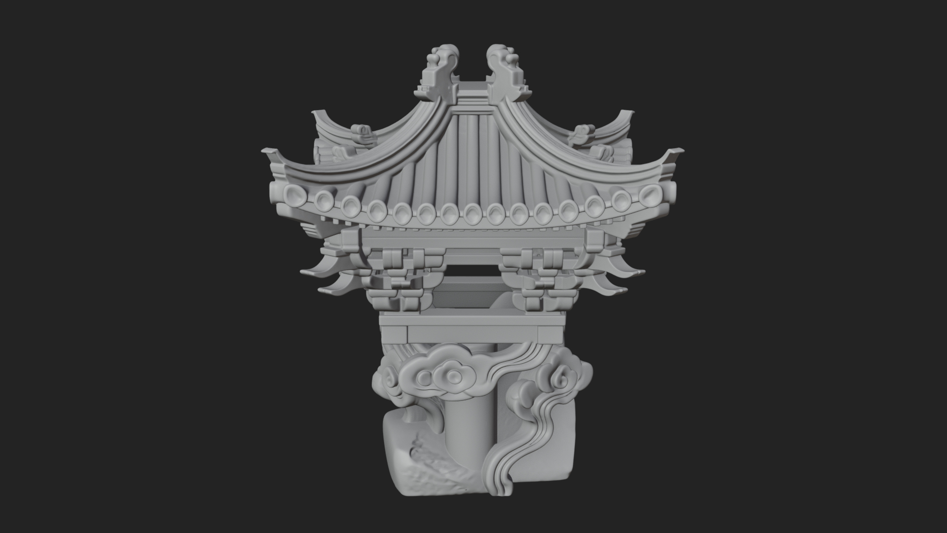 Chinese Roof Eave Model Design 5 3D Print Model 3D Model