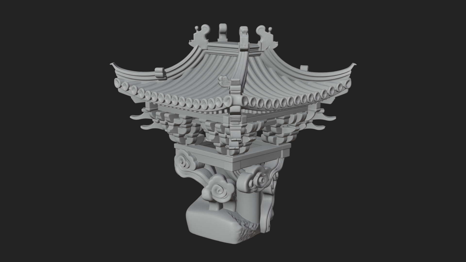 Chinese Roof Eave Model Design 5 3D Print Model 3D Model