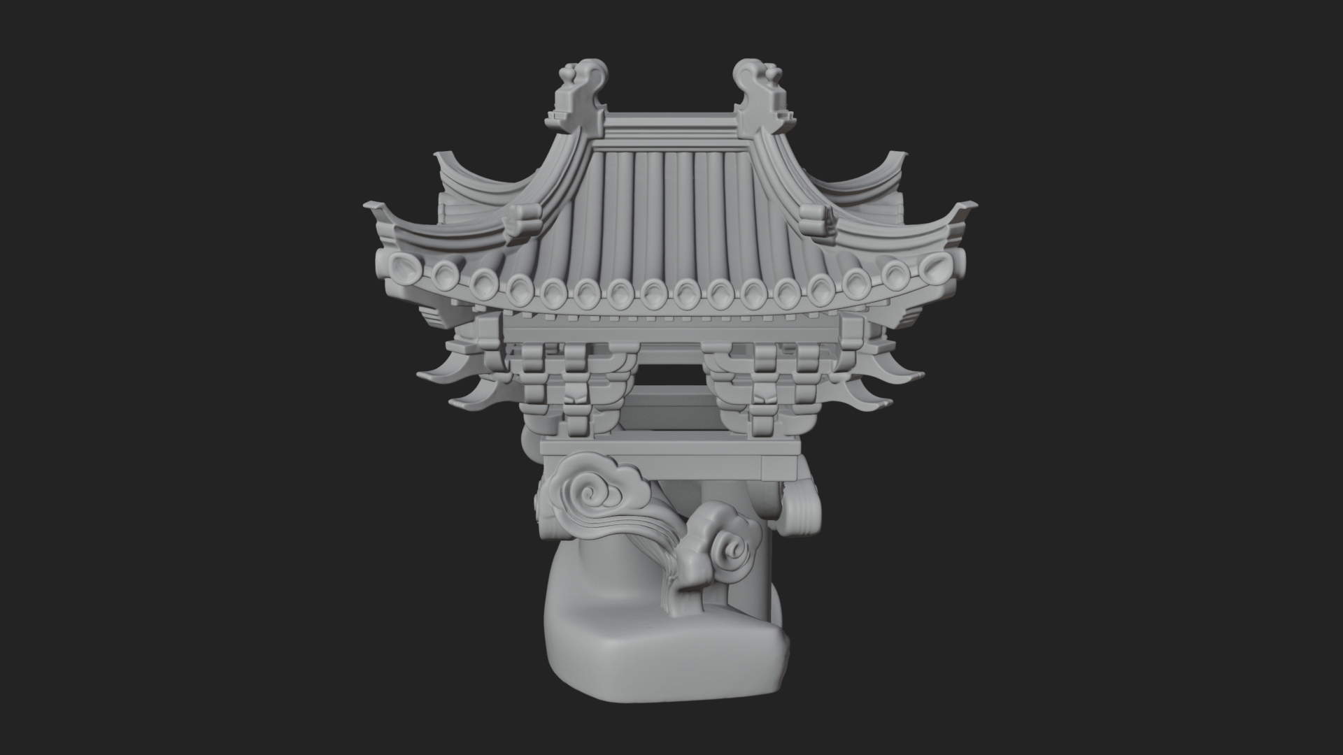 Chinese Roof Eave Model Design 5 3D Print Model 3D Model