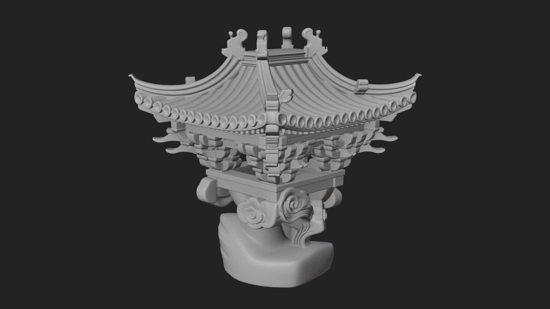 Chinese Roof Eave Model Design 5 3D Print Model 3D Model