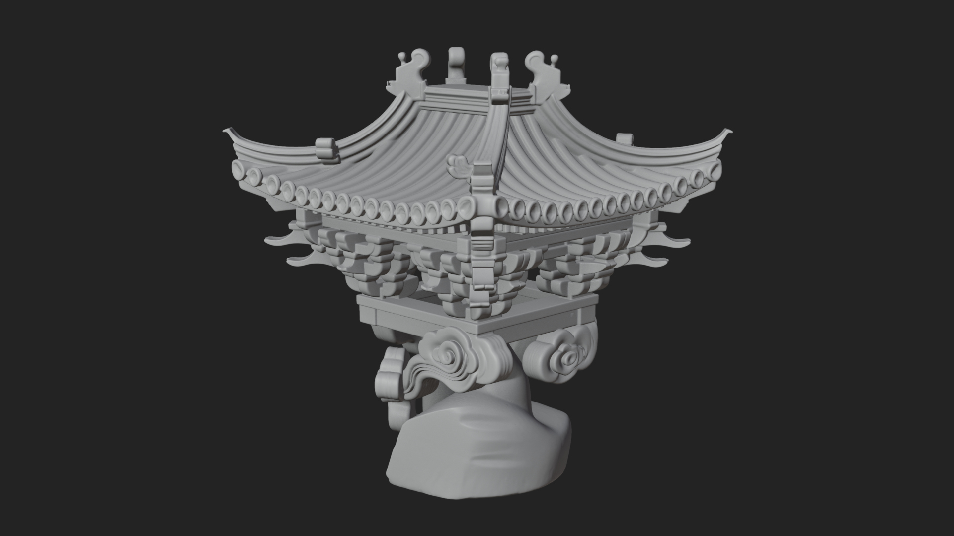 Chinese Roof Eave Model Design 5 3D Print Model 3D Model