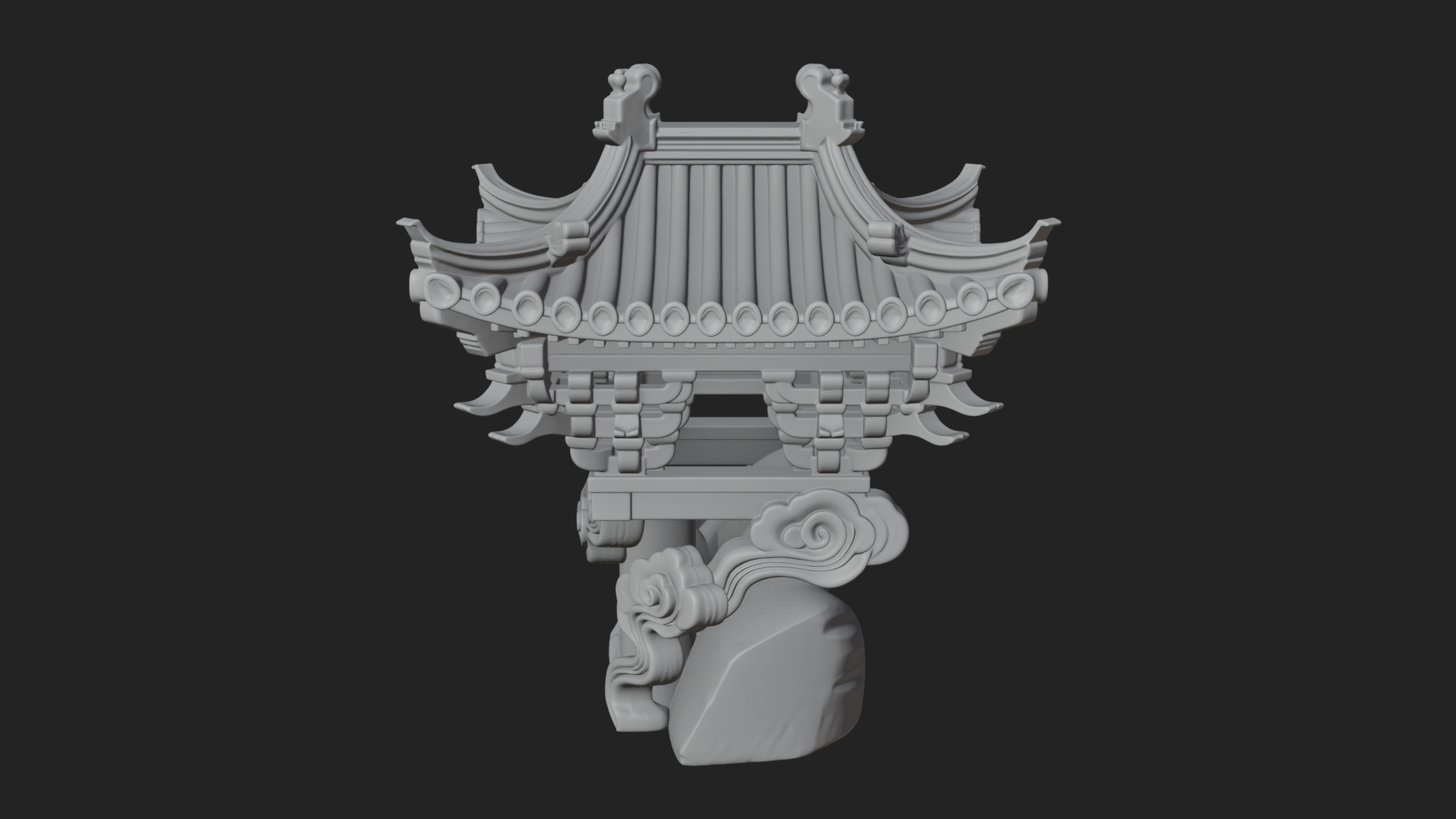 Chinese Roof Eave Model Design 5 3D Print Model 3D Model