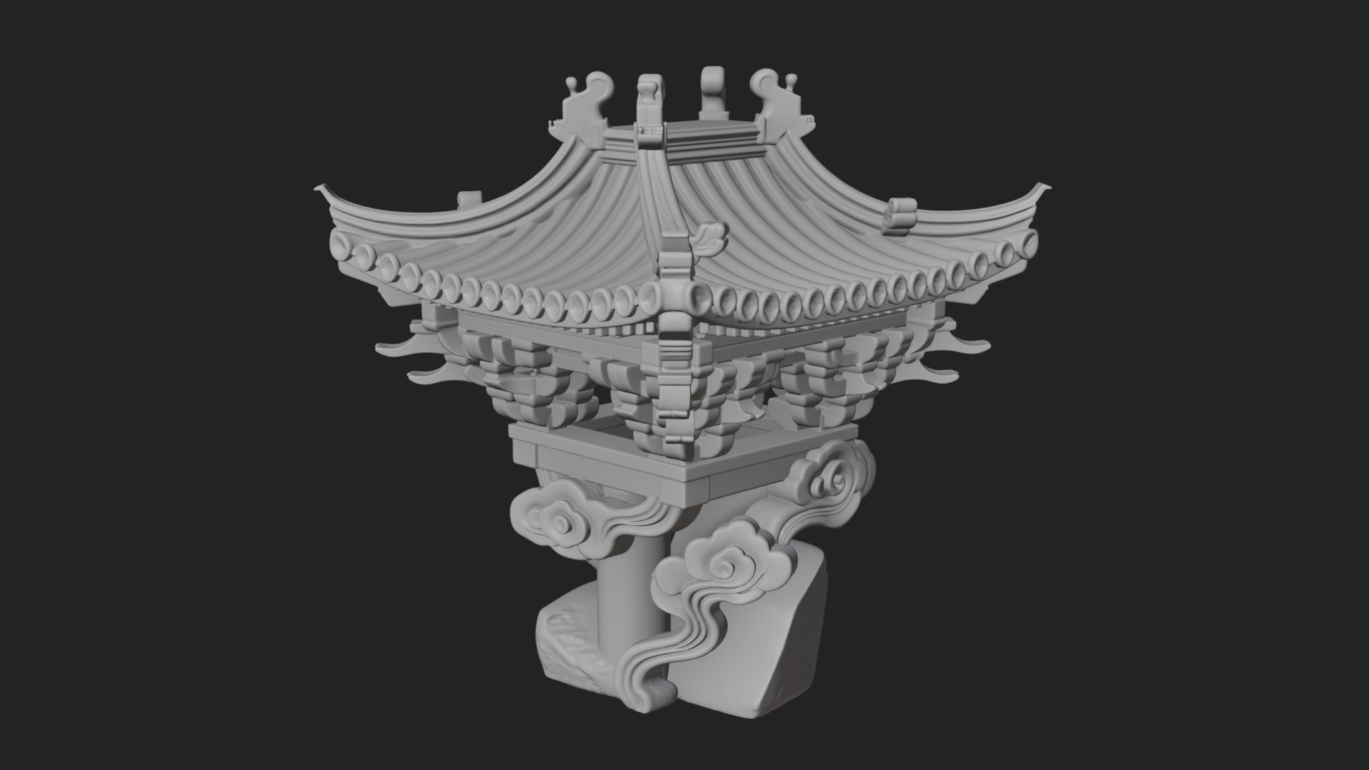 Chinese Roof Eave Model Design 5 3D Print Model 3D Model