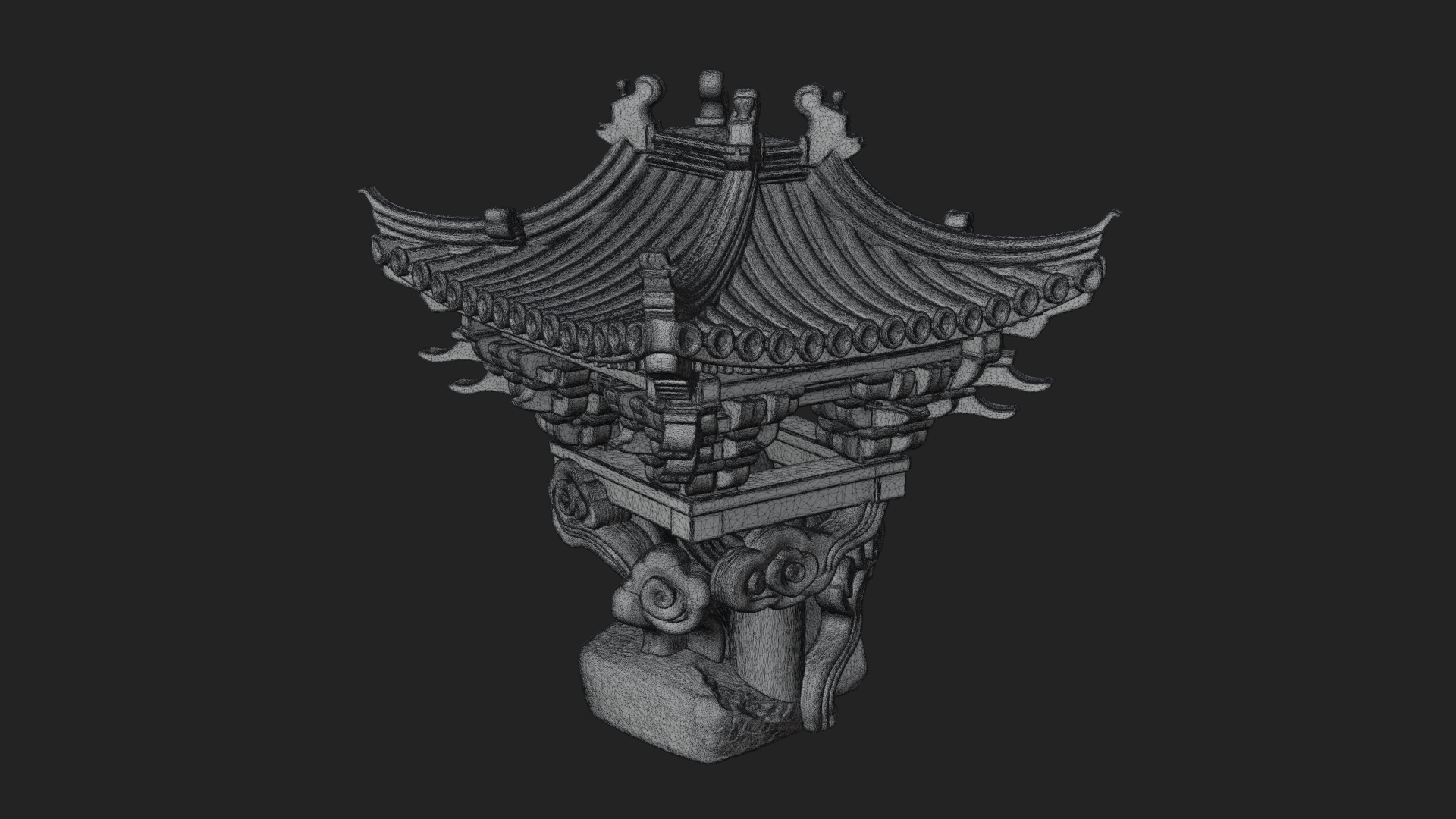 Chinese Roof Eave Model Design 5 3D Print Model 3D Model