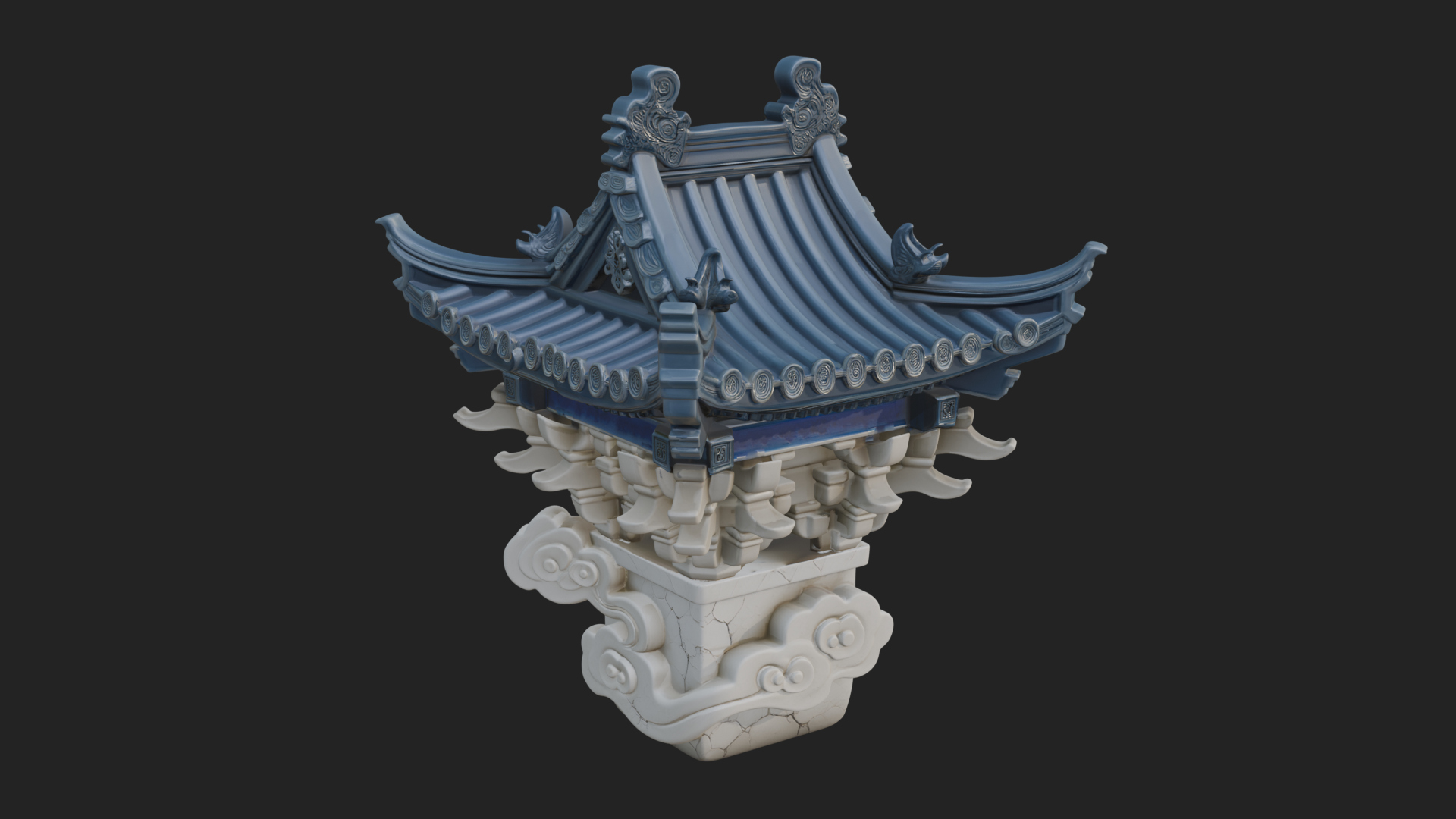 Chinese Roof Eave Model Design 6 3D Print Model 3D Model