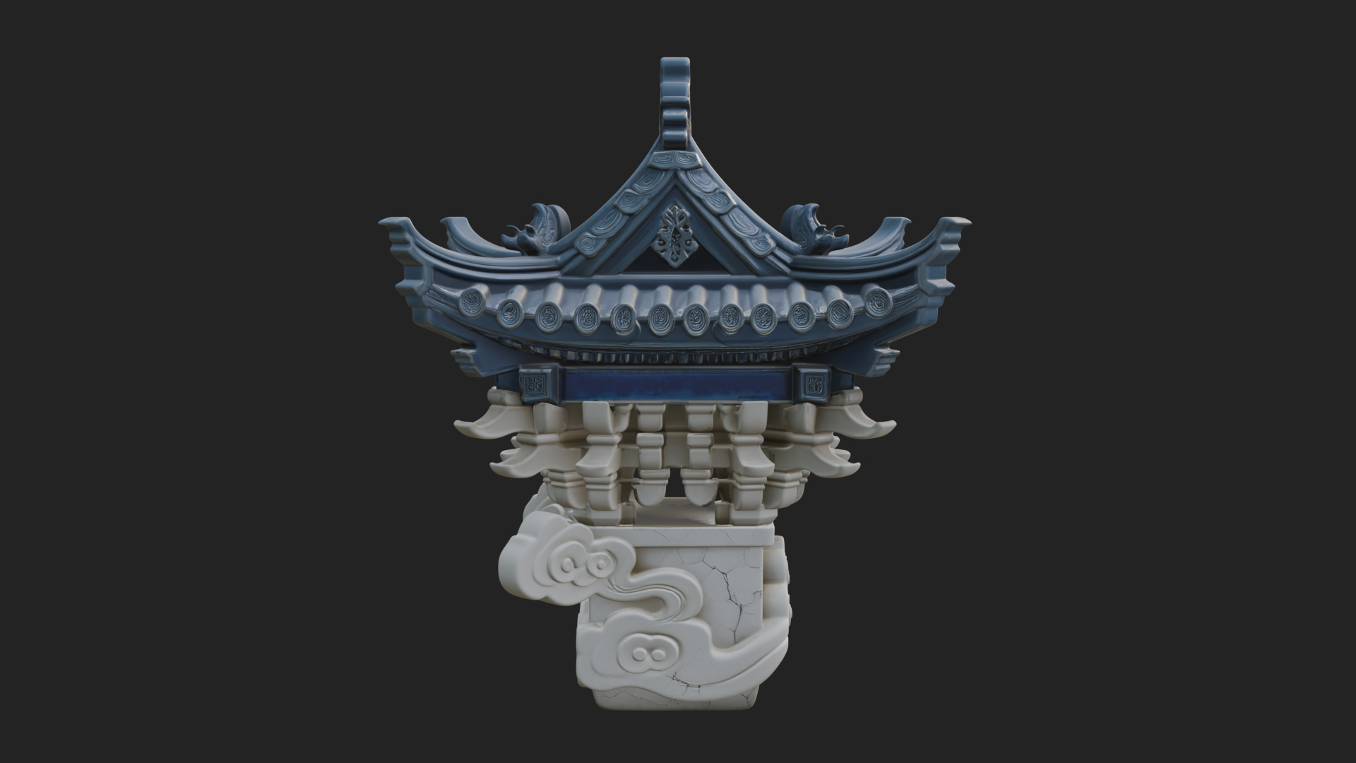 Chinese Roof Eave Model Design 6 3D Print Model 3D Model