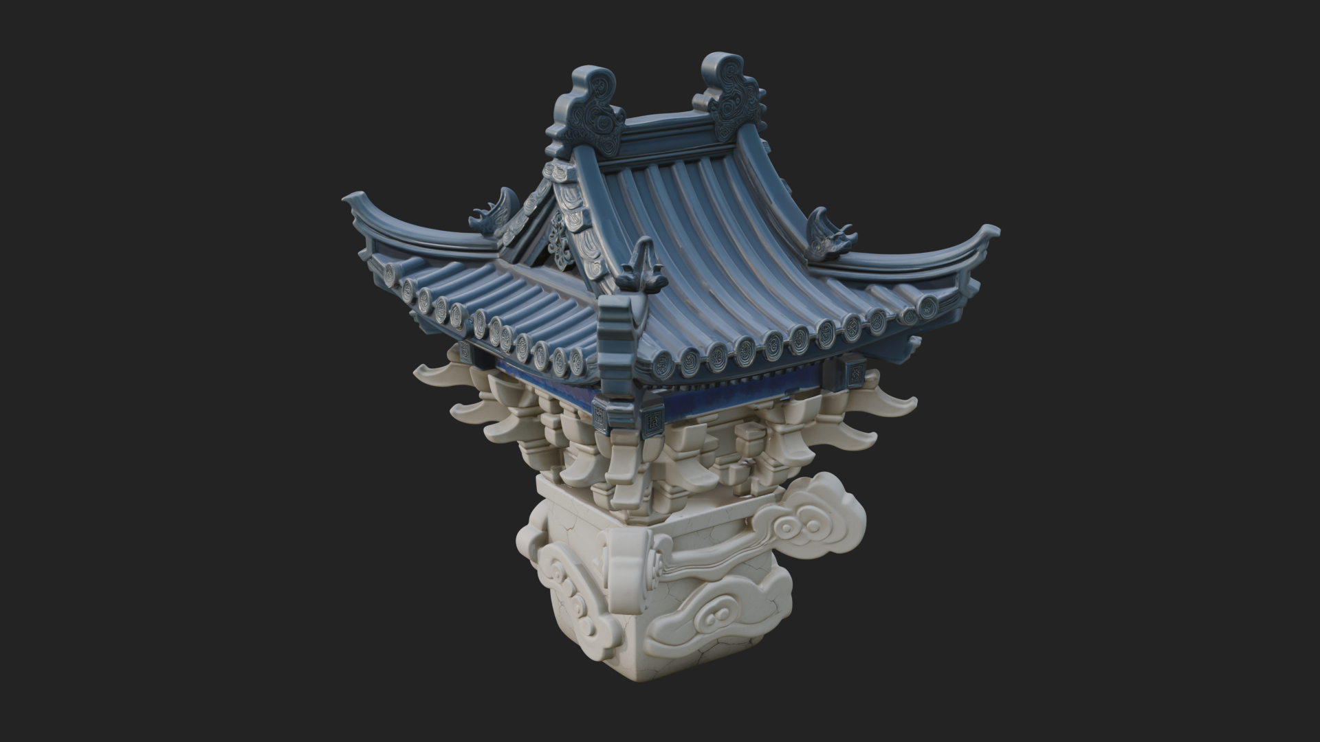 Chinese Roof Eave Model Design 6 3D Print Model 3D Model