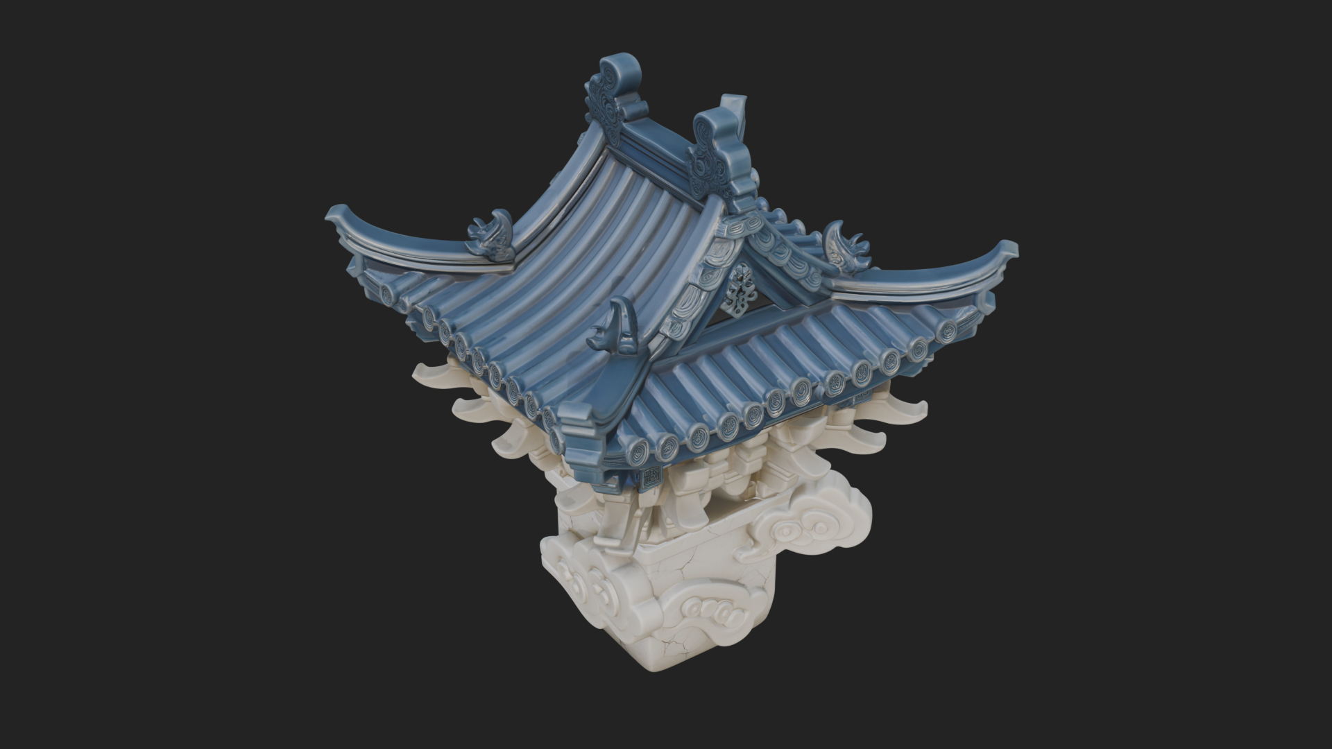 Chinese Roof Eave Model Design 6 3D Print Model 3D Model