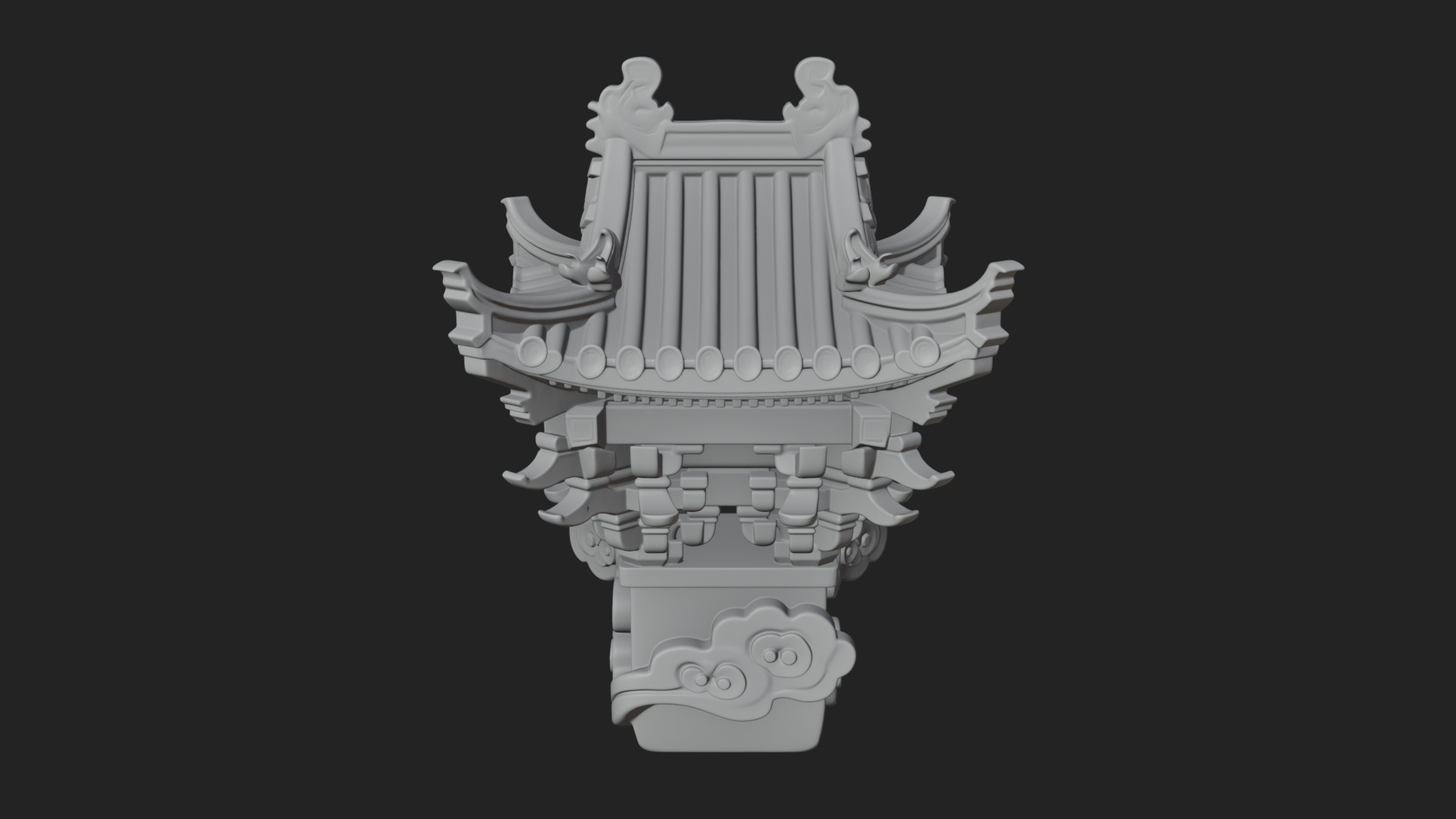 Chinese Roof Eave Model Design 6 3D Print Model 3D Model