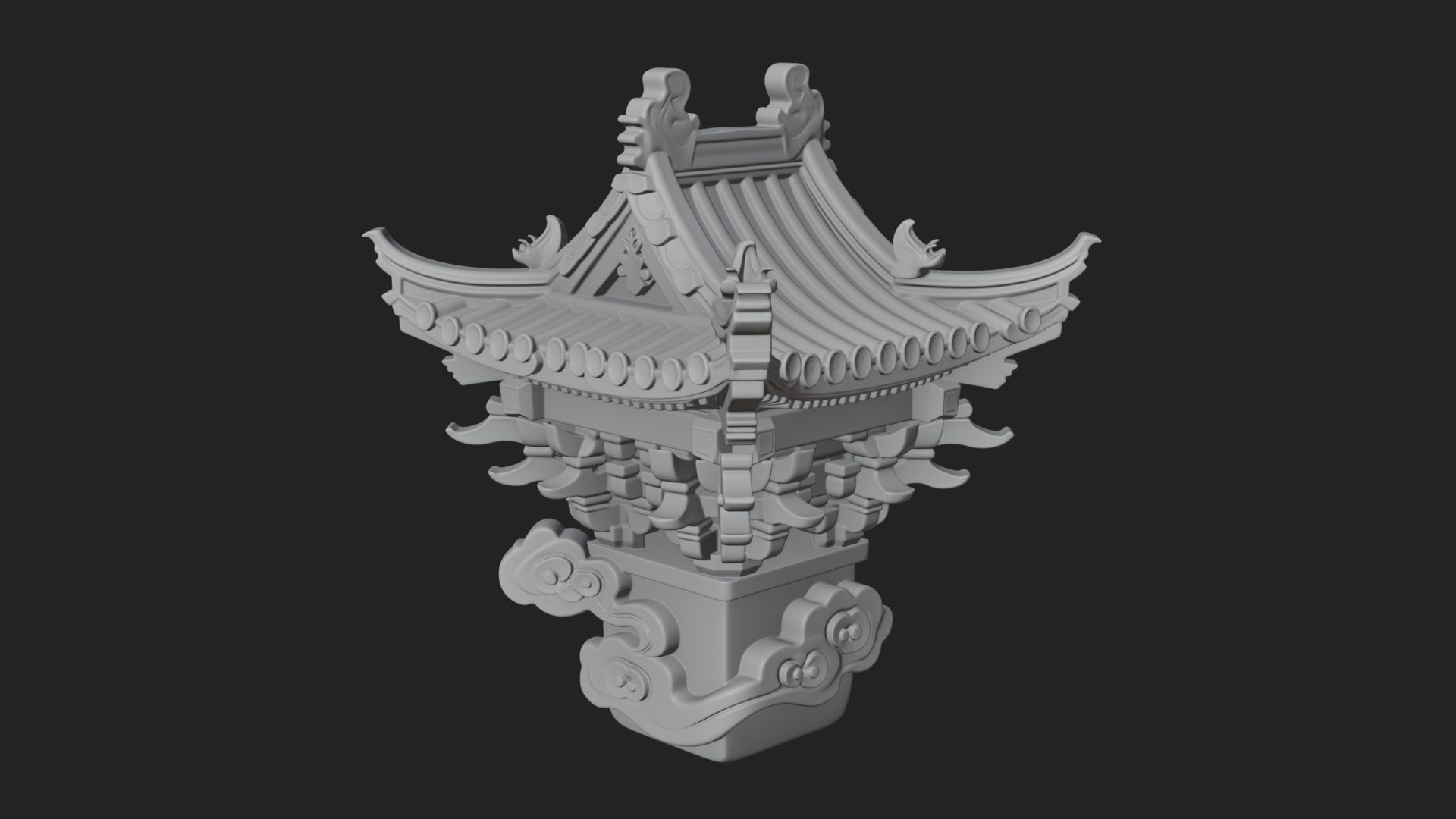 Chinese Roof Eave Model Design 6 3D Print Model 3D Model