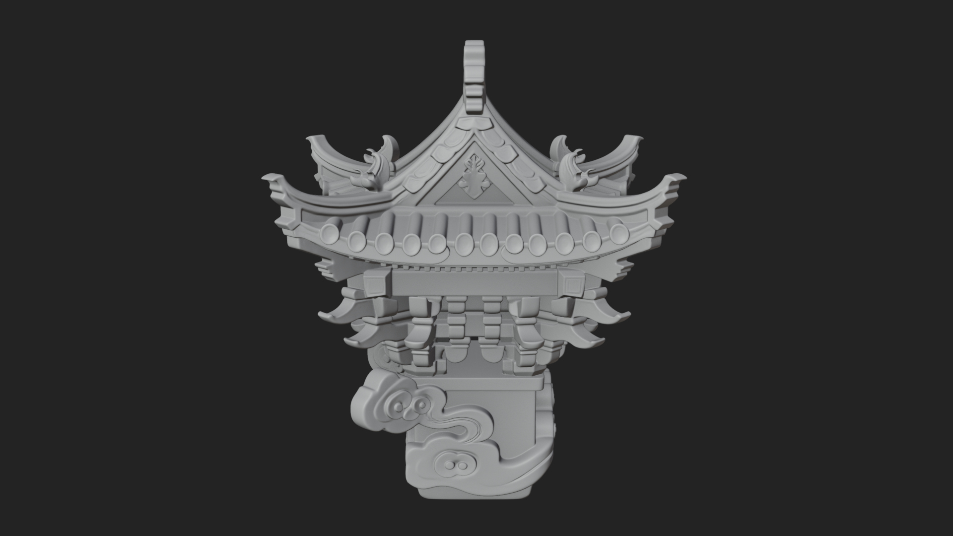 Chinese Roof Eave Model Design 6 3D Print Model 3D Model