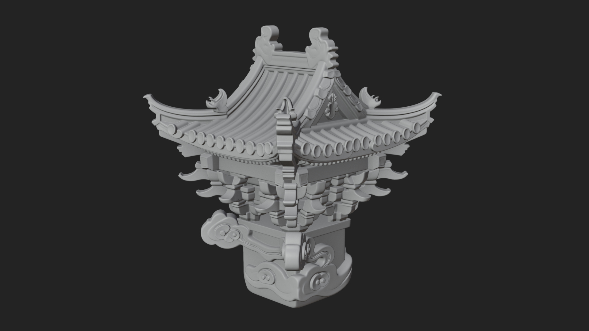 Chinese Roof Eave Model Design 6 3D Print Model 3D Model