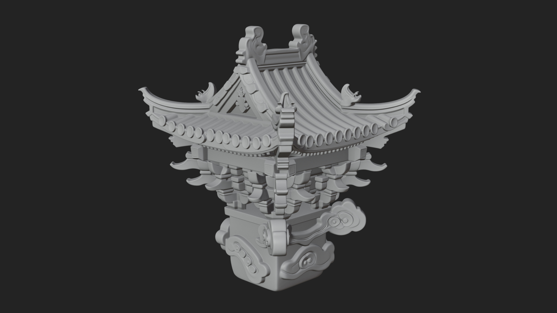 Chinese Roof Eave Model Design 6 3D Print Model 3D Model