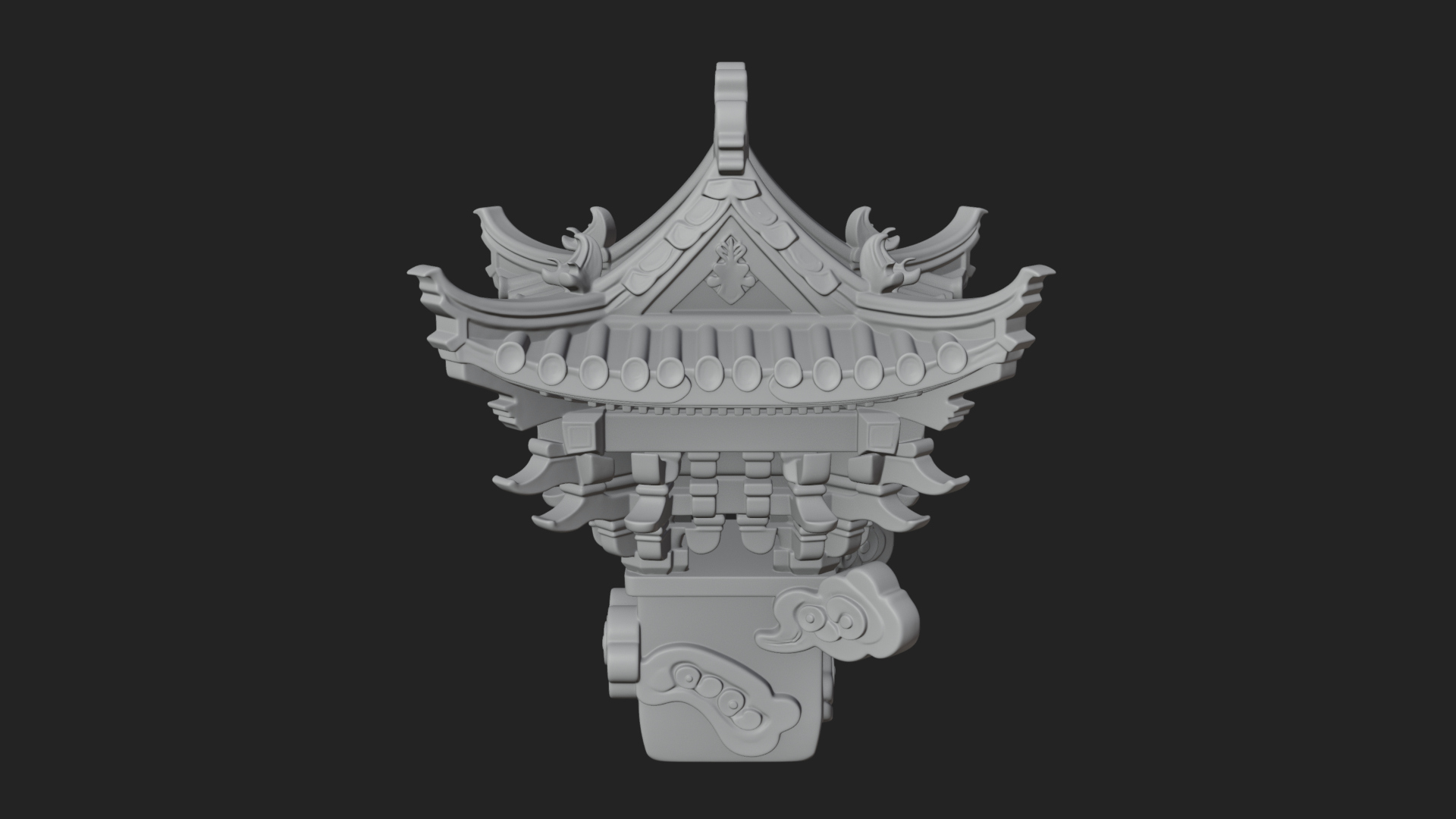 Chinese Roof Eave Model Design 6 3D Print Model 3D Model
