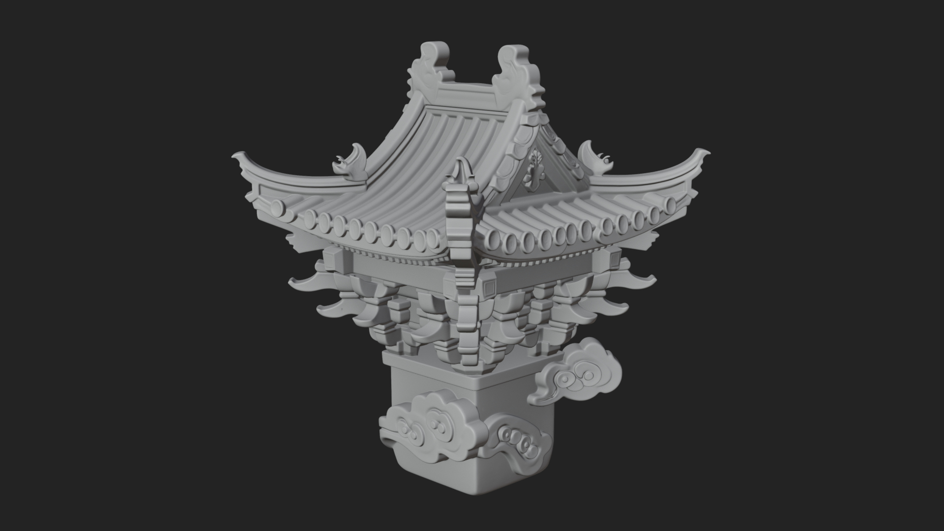 Chinese Roof Eave Model Design 6 3D Print Model 3D Model