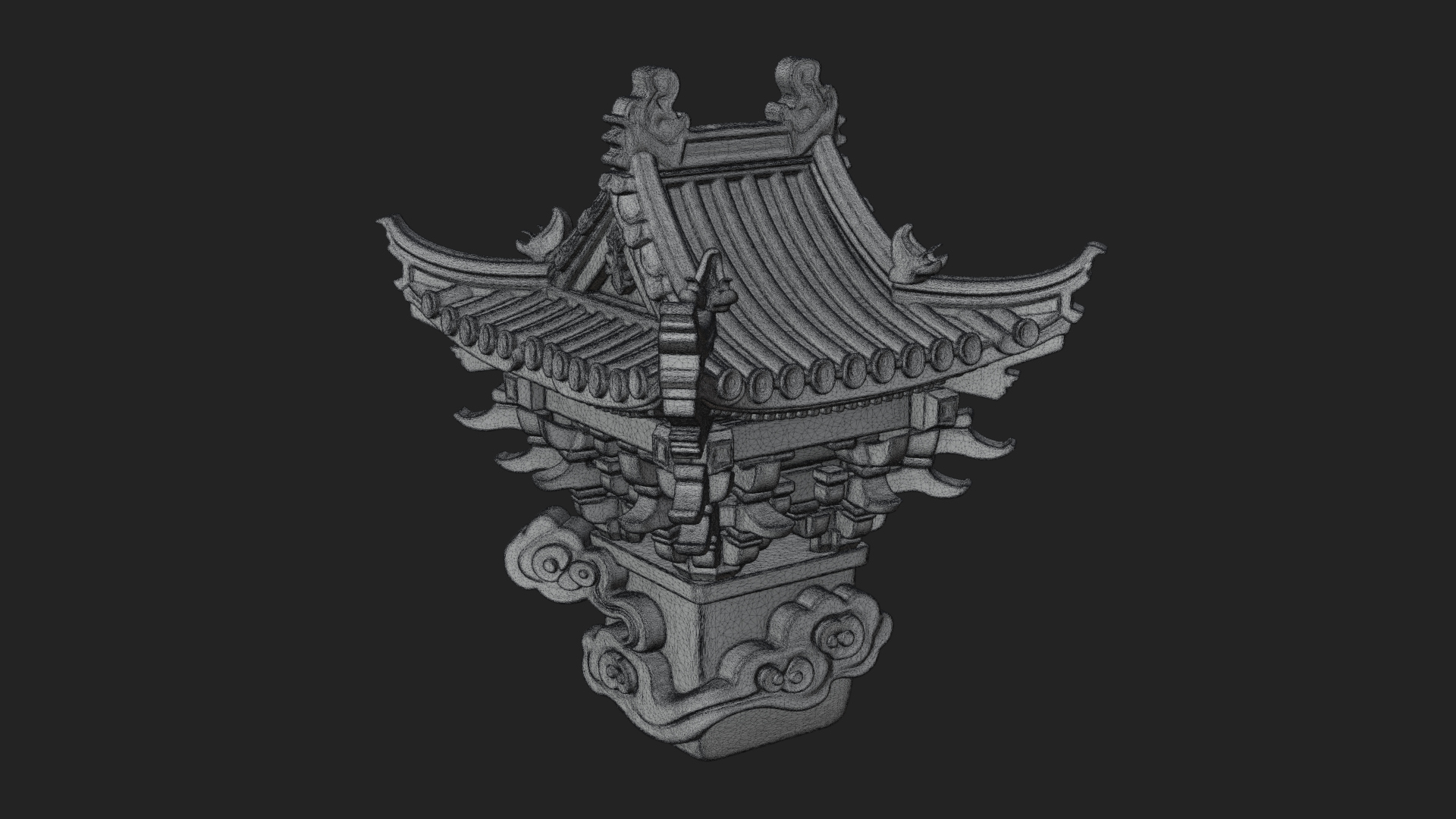 Chinese Roof Eave Model Design 6 3D Print Model 3D Model