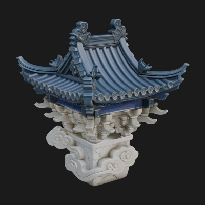 Chinese Roof Eave Model Design 6 3D Print Model