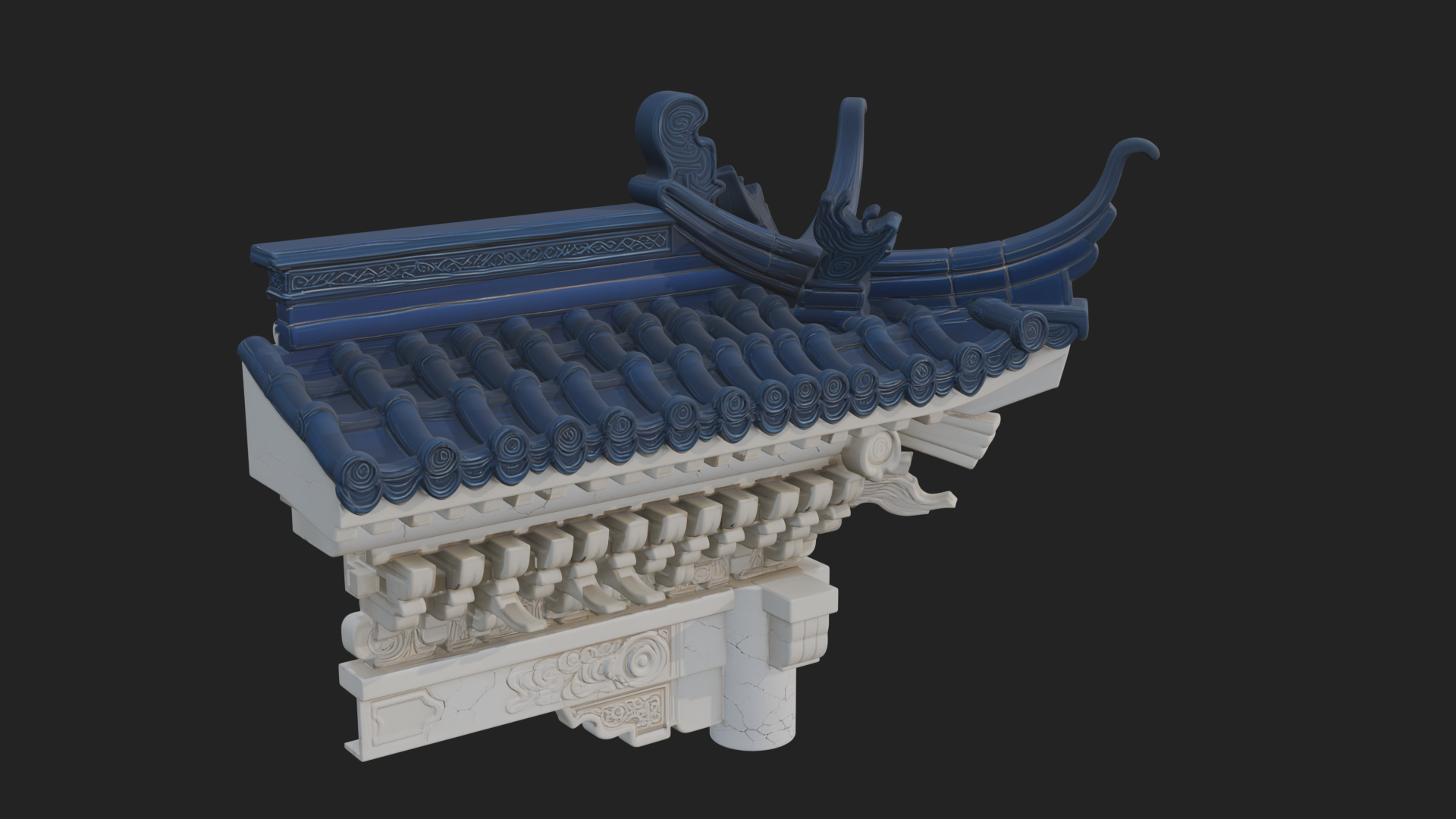 Chinese Roof Eave Model Design 7 3D Print Model 3D Model