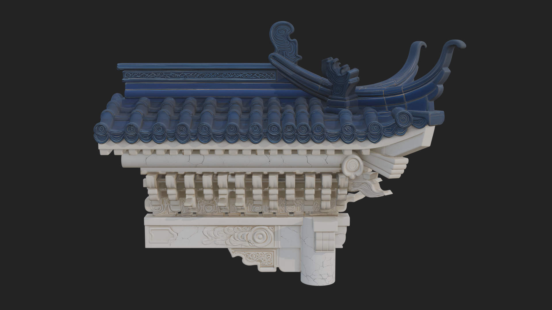 Chinese Roof Eave Model Design 7 3D Print Model 3D Model
