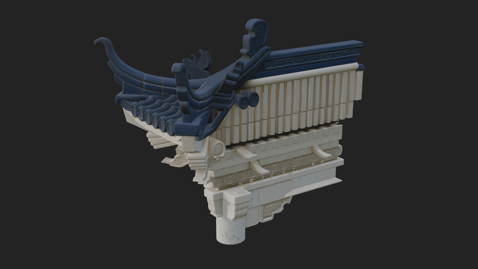 Chinese Roof Eave Model Design 7 3D Print Model 3D Model