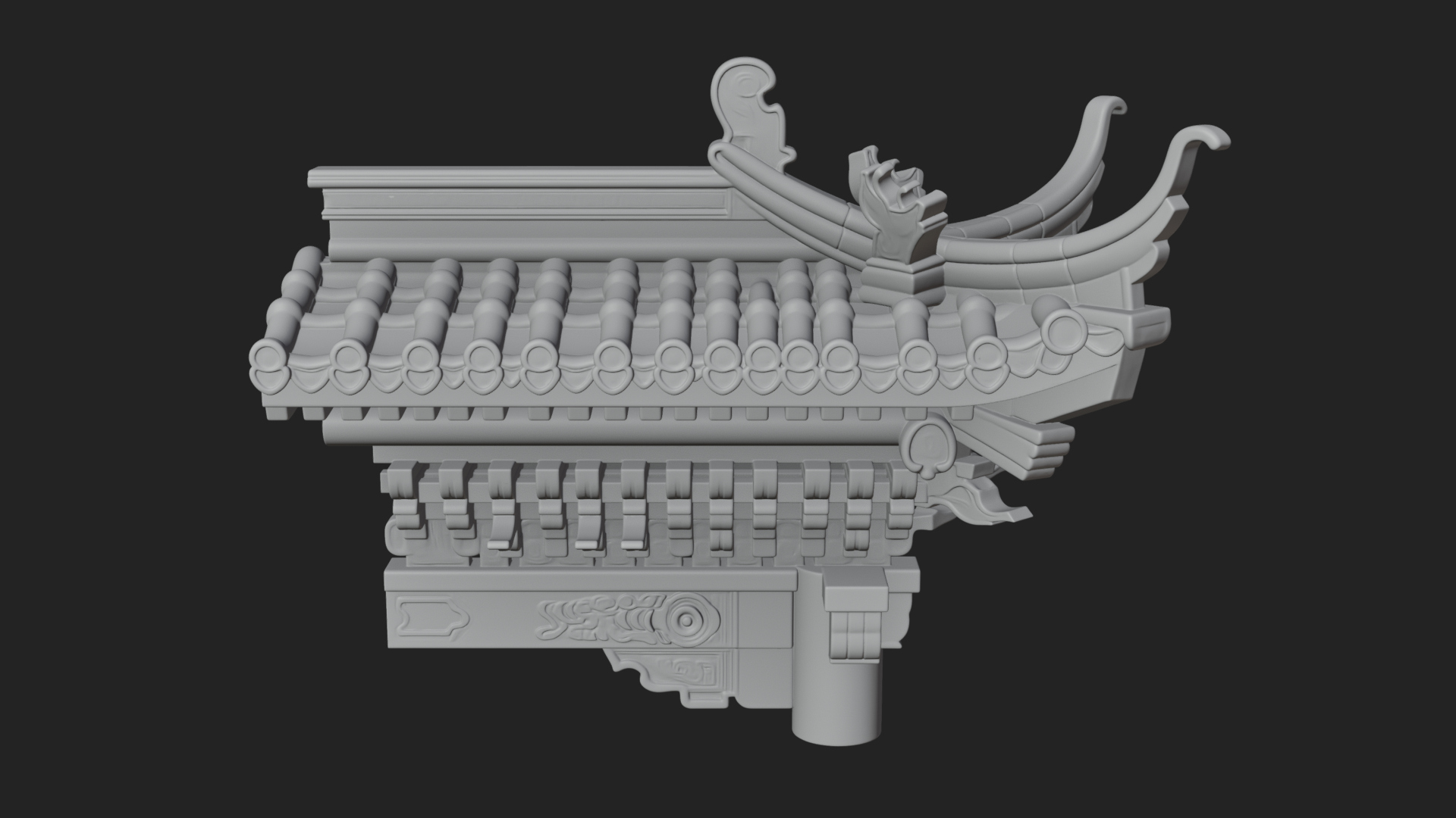 Chinese Roof Eave Model Design 7 3D Print Model 3D Model