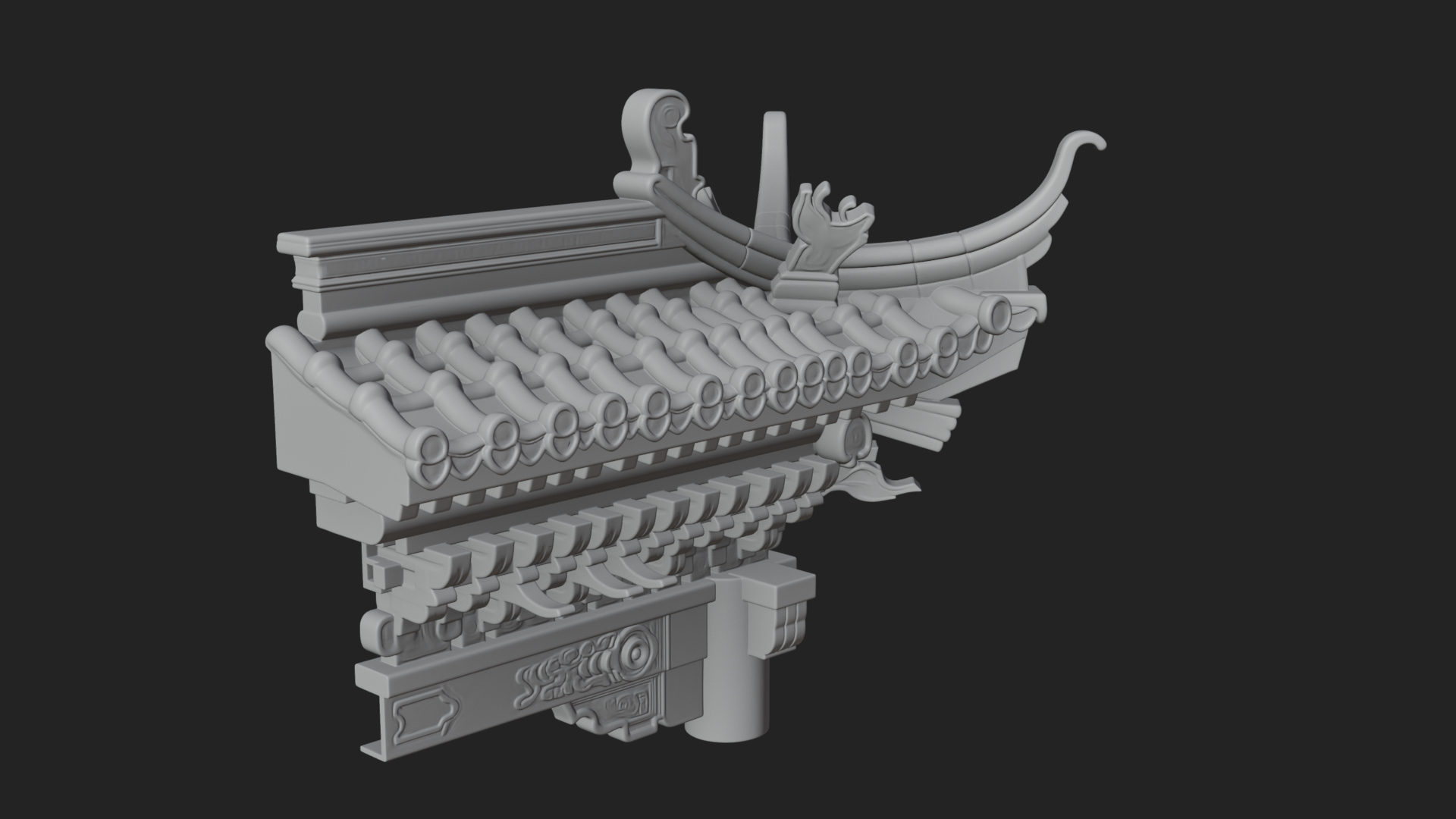 Chinese Roof Eave Model Design 7 3D Print Model 3D Model